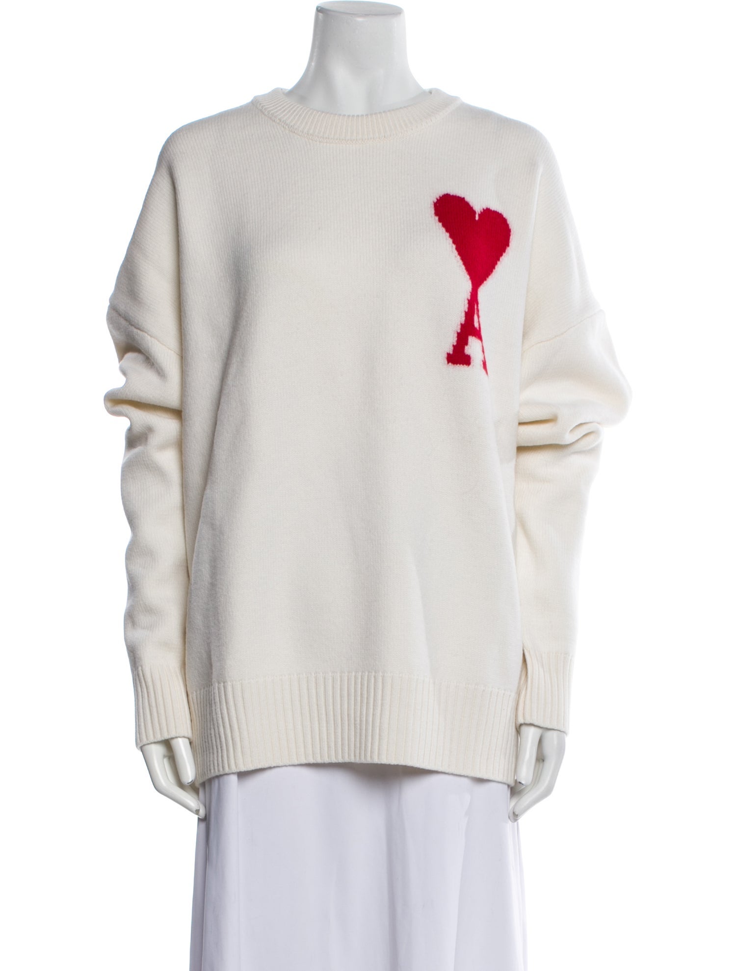 AMI Virgin Wool Graphic Print Sweater