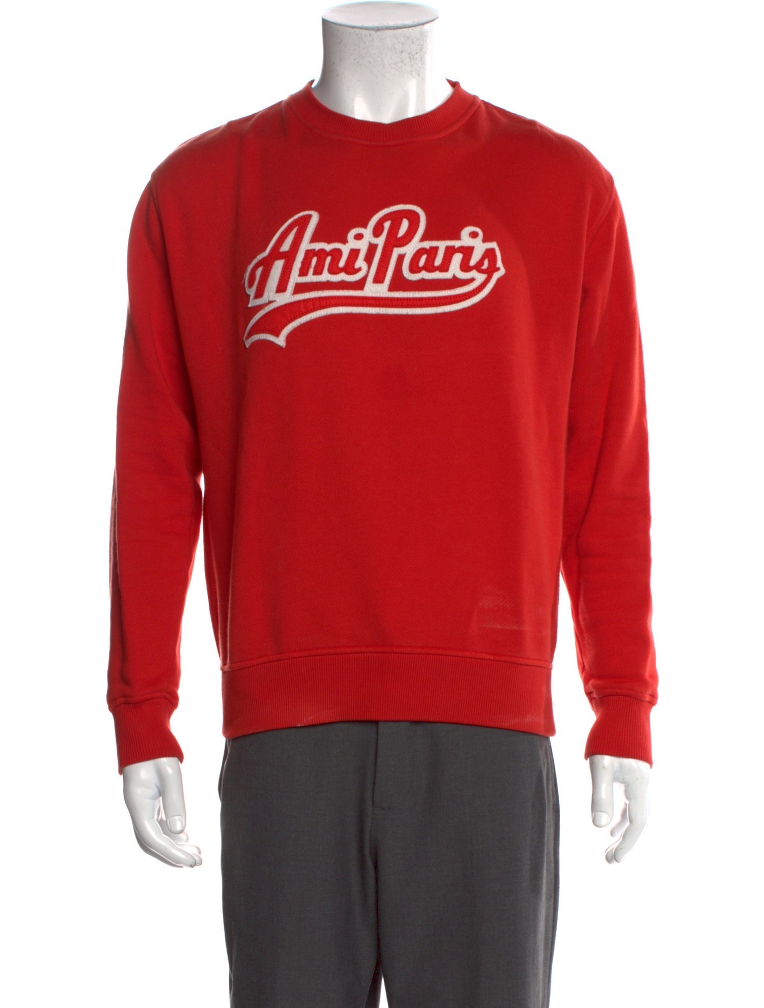 AMI Graphic Print Crew Neck Pullover