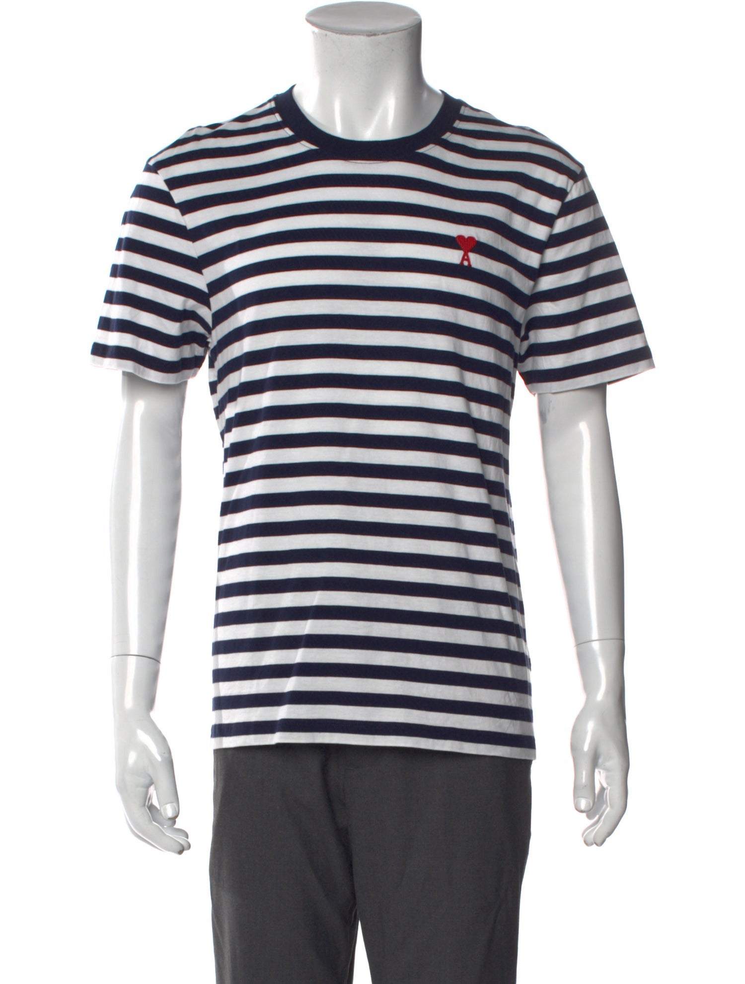 AMI Striped Crew Neck T-Shirt