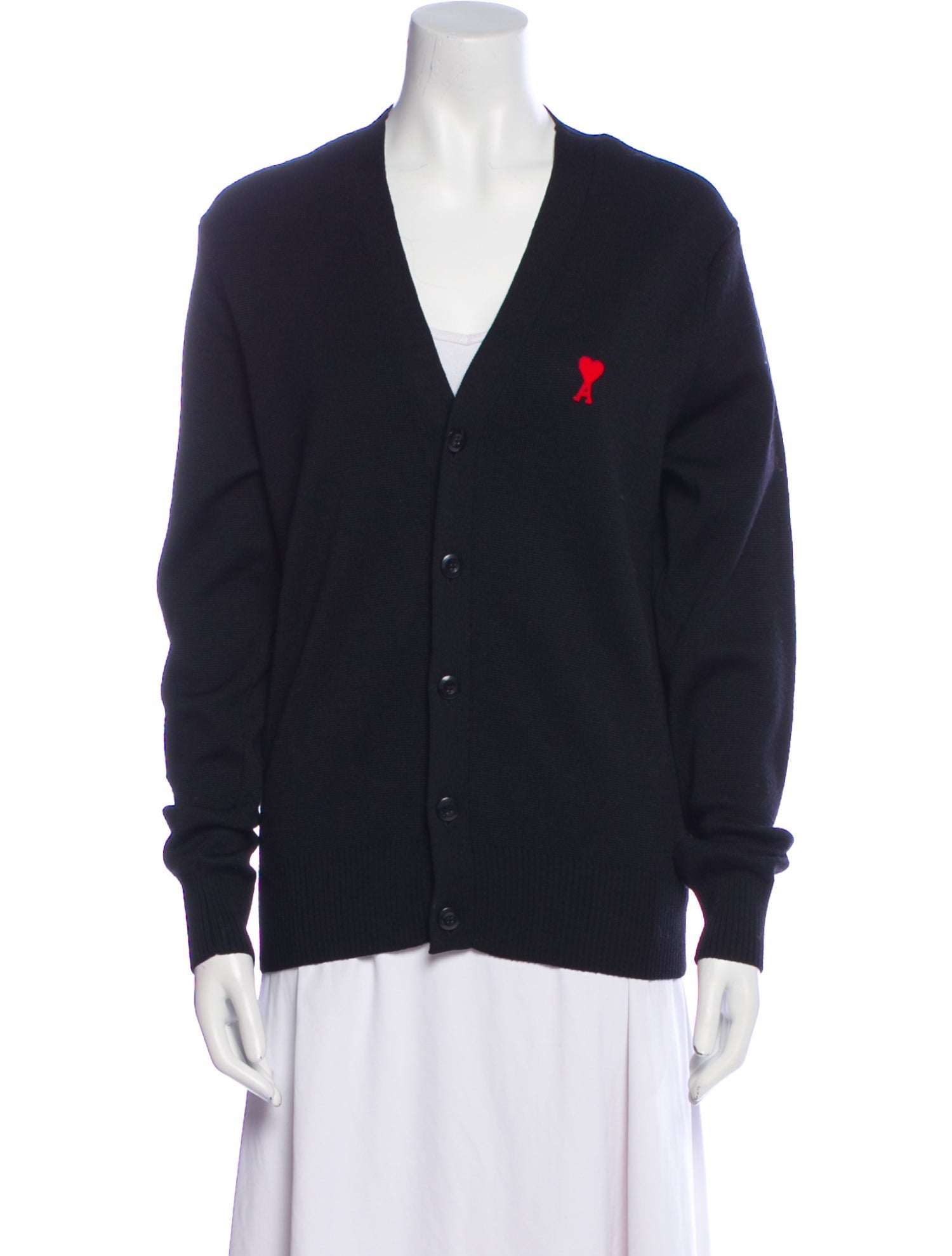 AMI Merino Wool V-Neck Sweater