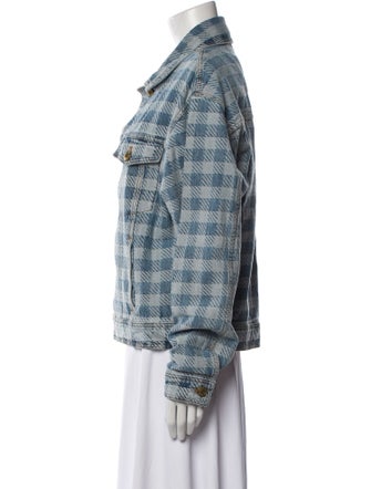 AMI Plaid Print Denim Jacket