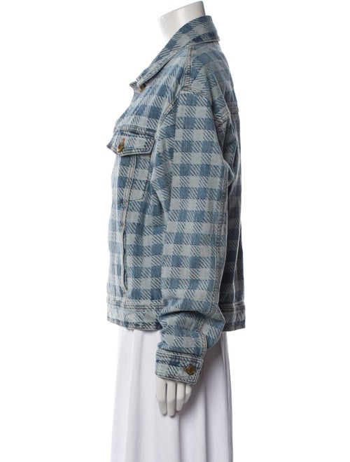 AMI Plaid Print Denim Jacket