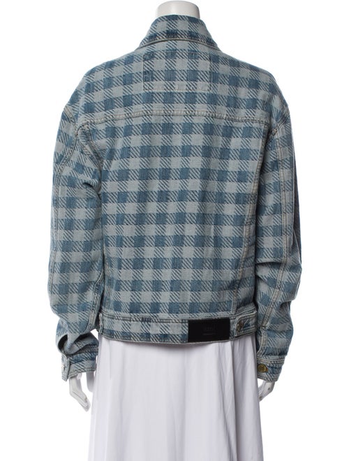 AMI Plaid Print Denim Jacket