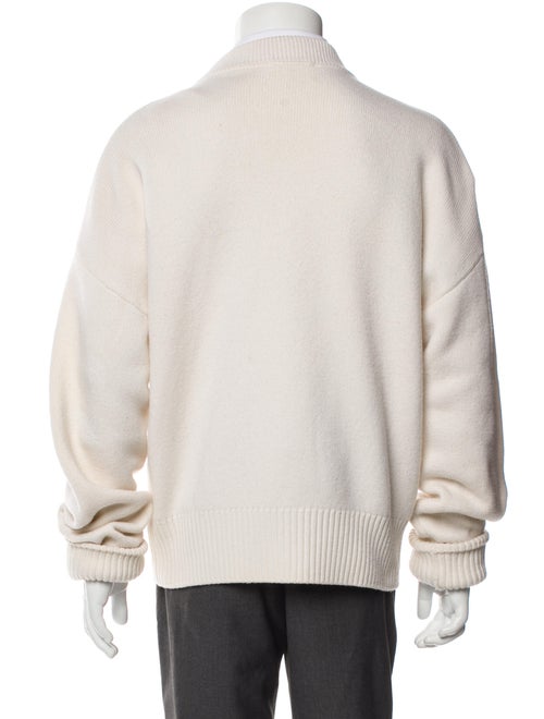 AMI Virgin Wool Graphic Print Cardigan