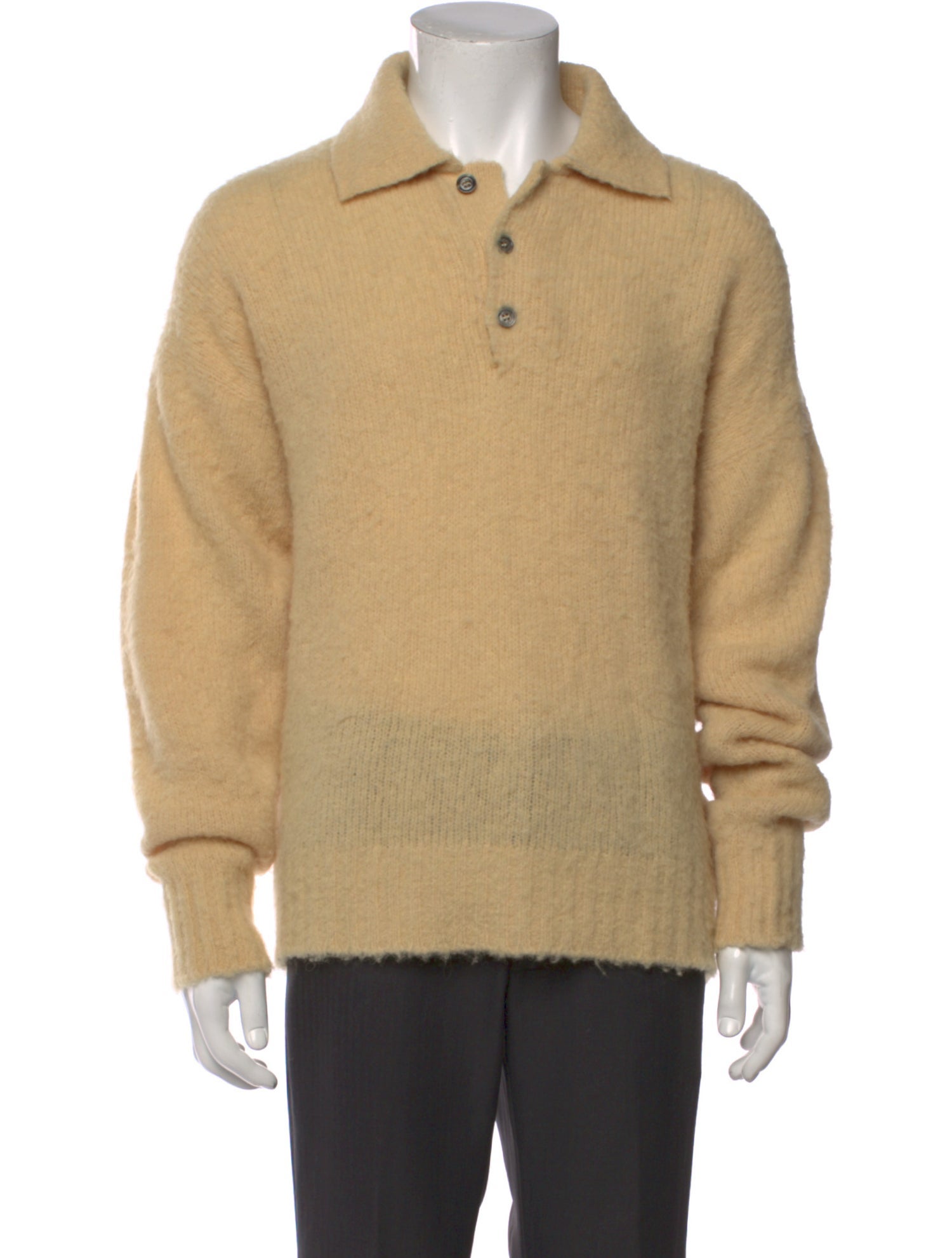 AMI Collar Long Sleeve Polo Sweater