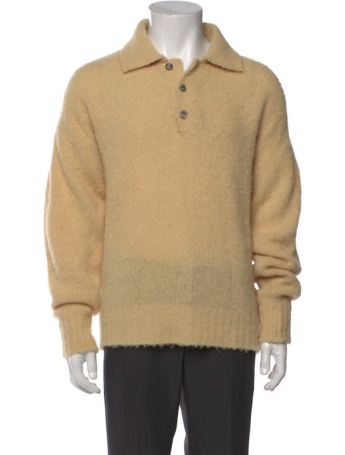 AMI Collar Long Sleeve Polo Sweater