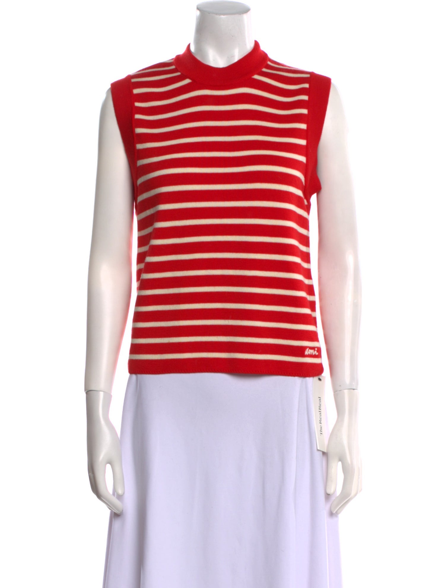 AMI Merino Wool Striped Top