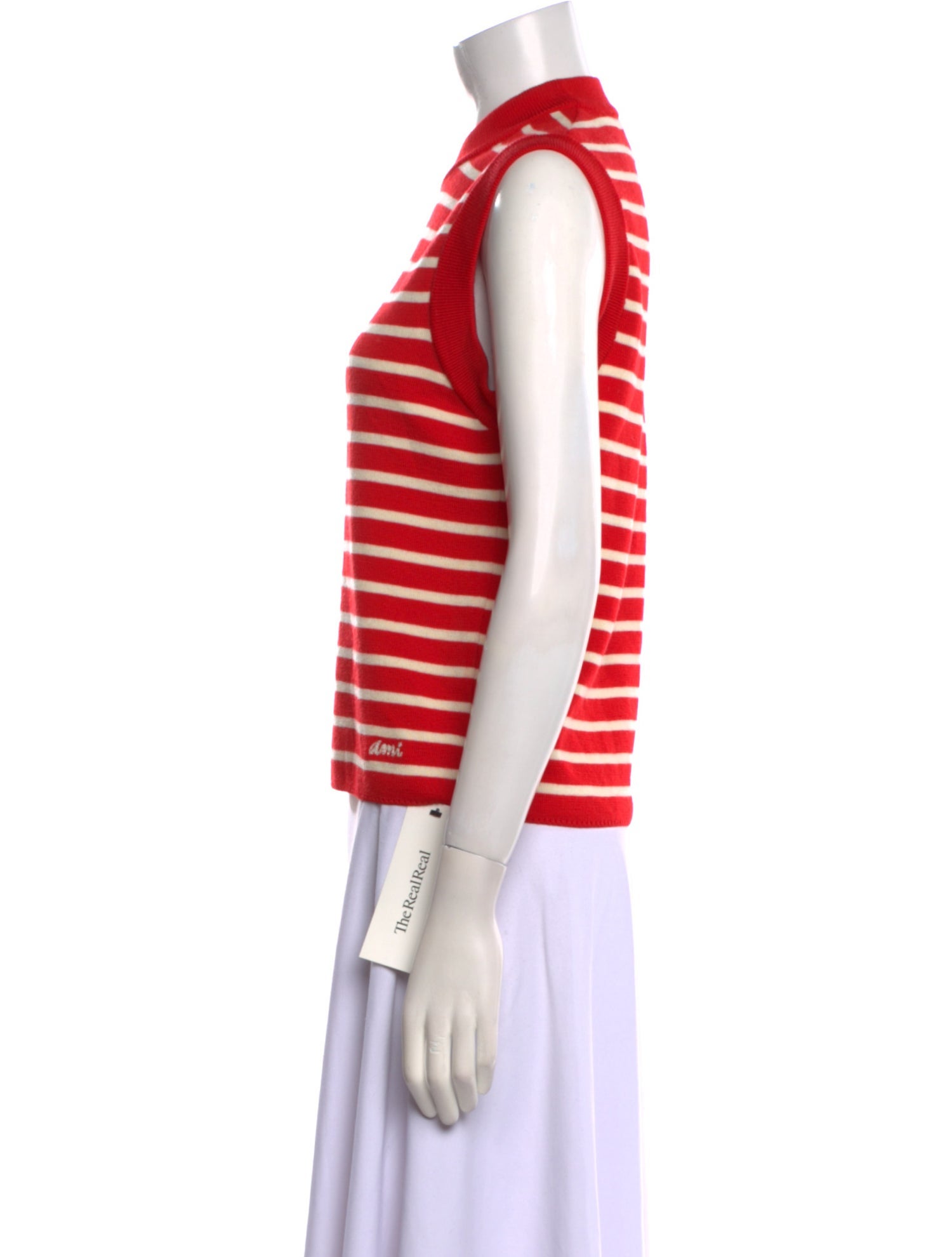 AMI Merino Wool Striped Top
