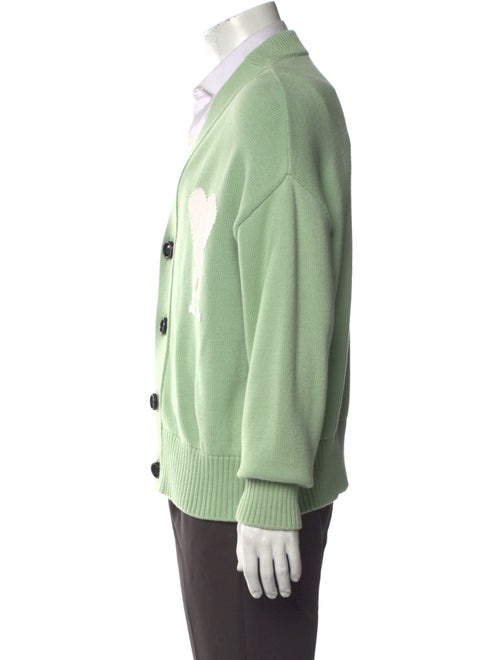 AMI Graphic Print V-Neck Cardigan