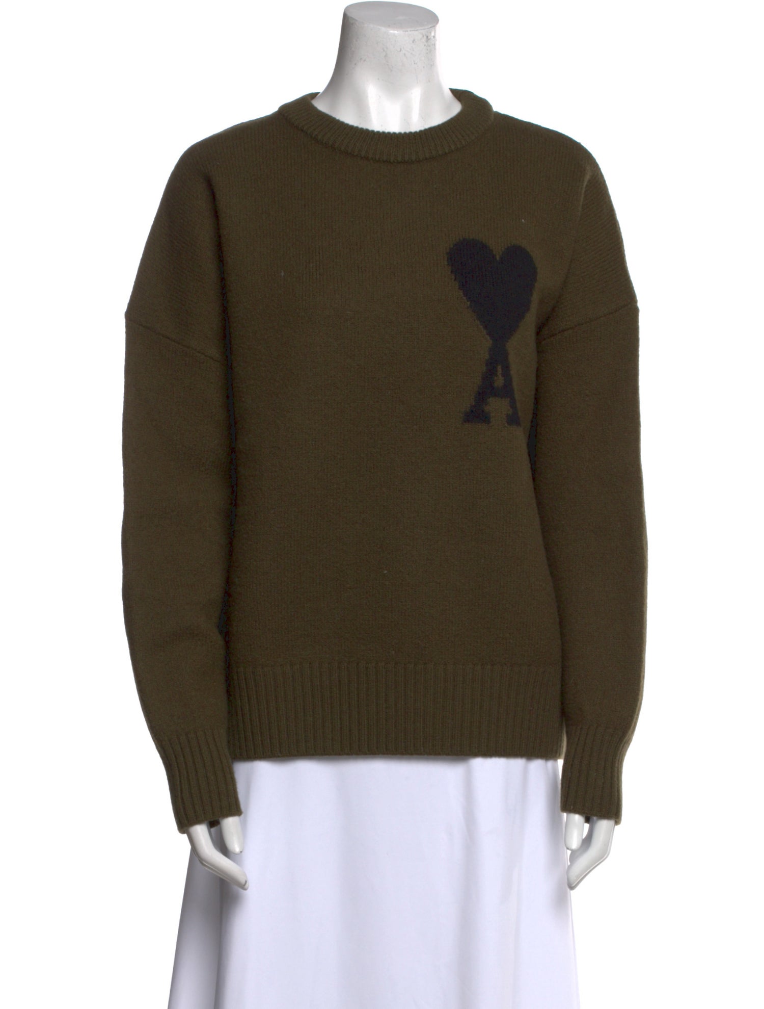 AMI Virgin Wool Graphic Print Sweater