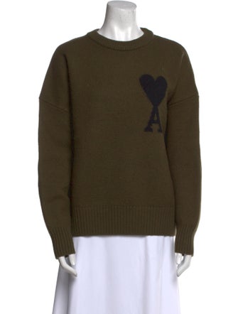 AMI Virgin Wool Graphic Print Sweater