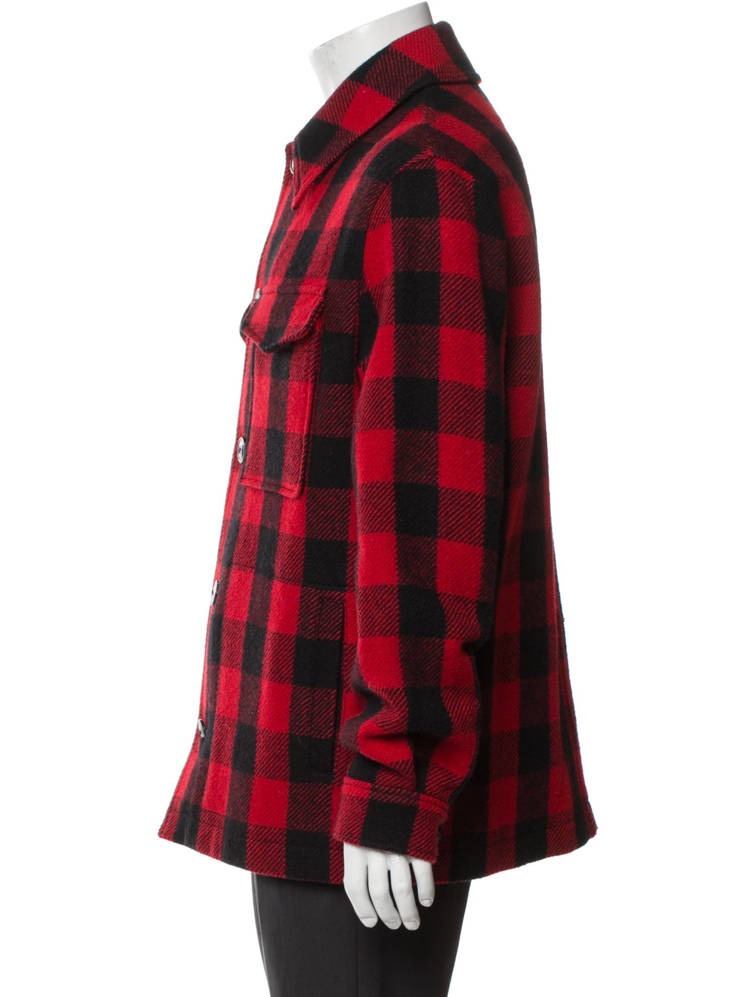 AMI Virgin Wool Plaid Print Bomber Jacket