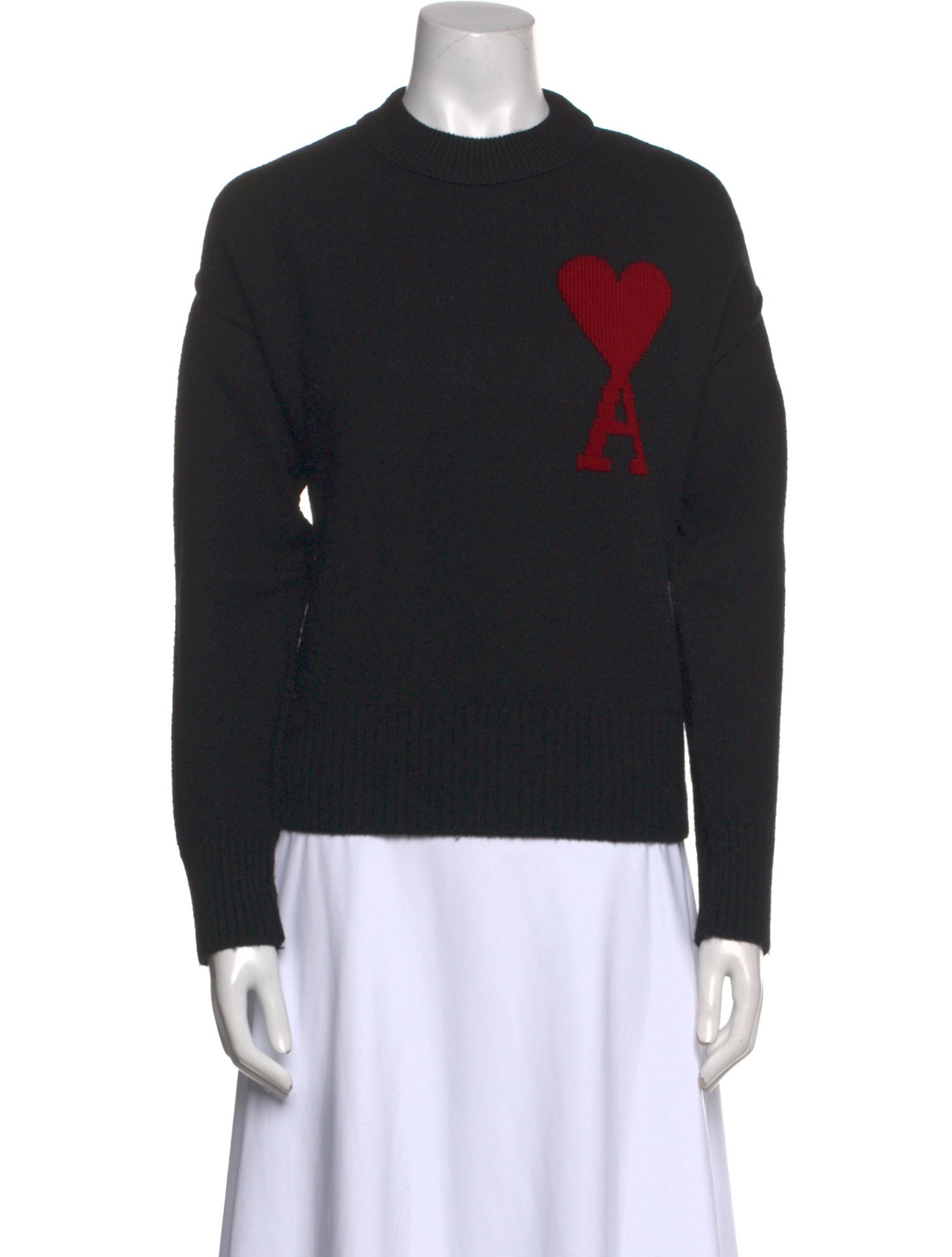 AMI Virgin Wool Graphic Print Sweater