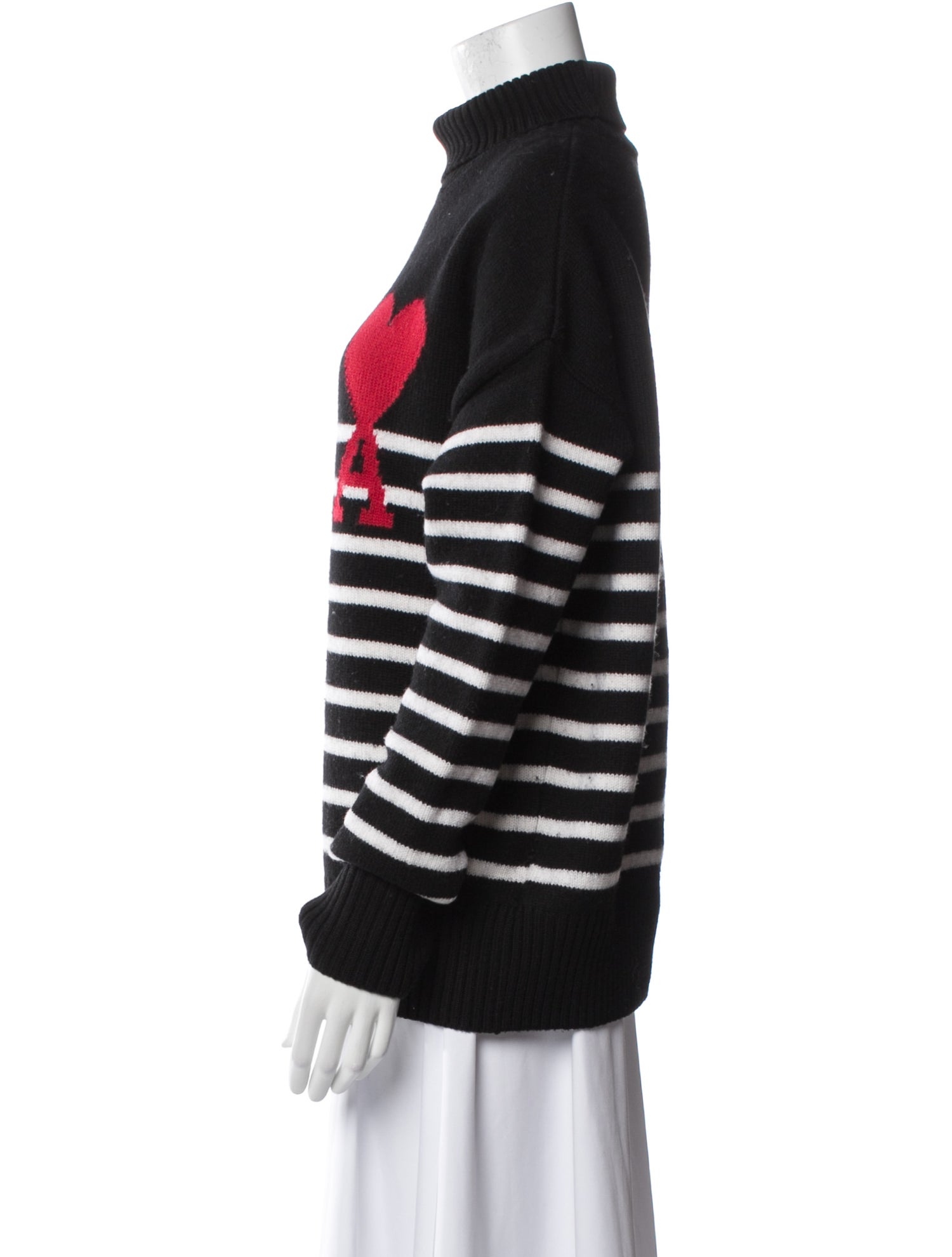AMI Virgin Wool Striped Sweater