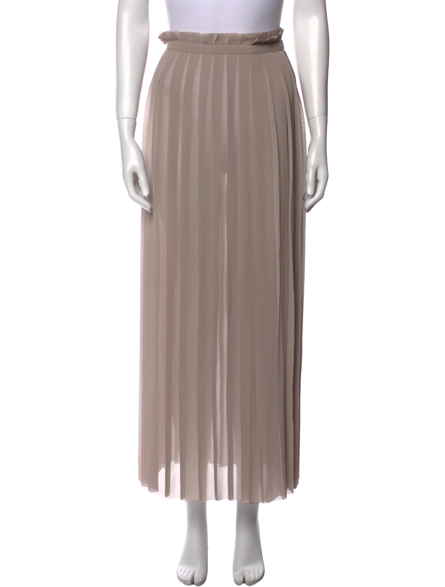 AMI Pleated Accents Midi Length Skirt