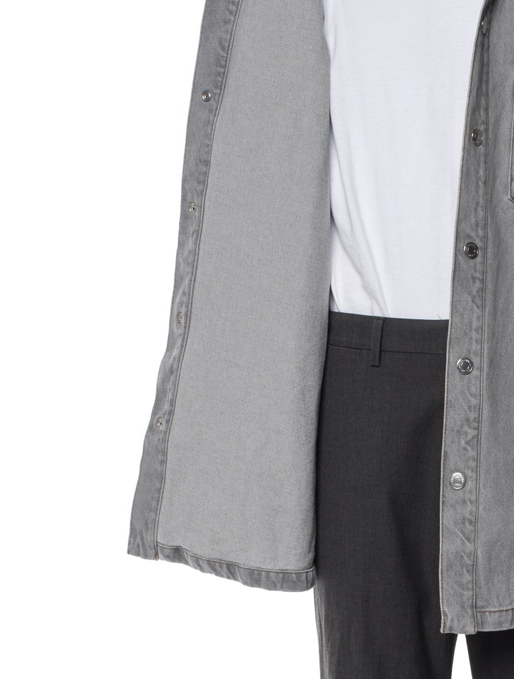 AMI Denim Jacket Grey Deconstructed Lining Point … - image 4