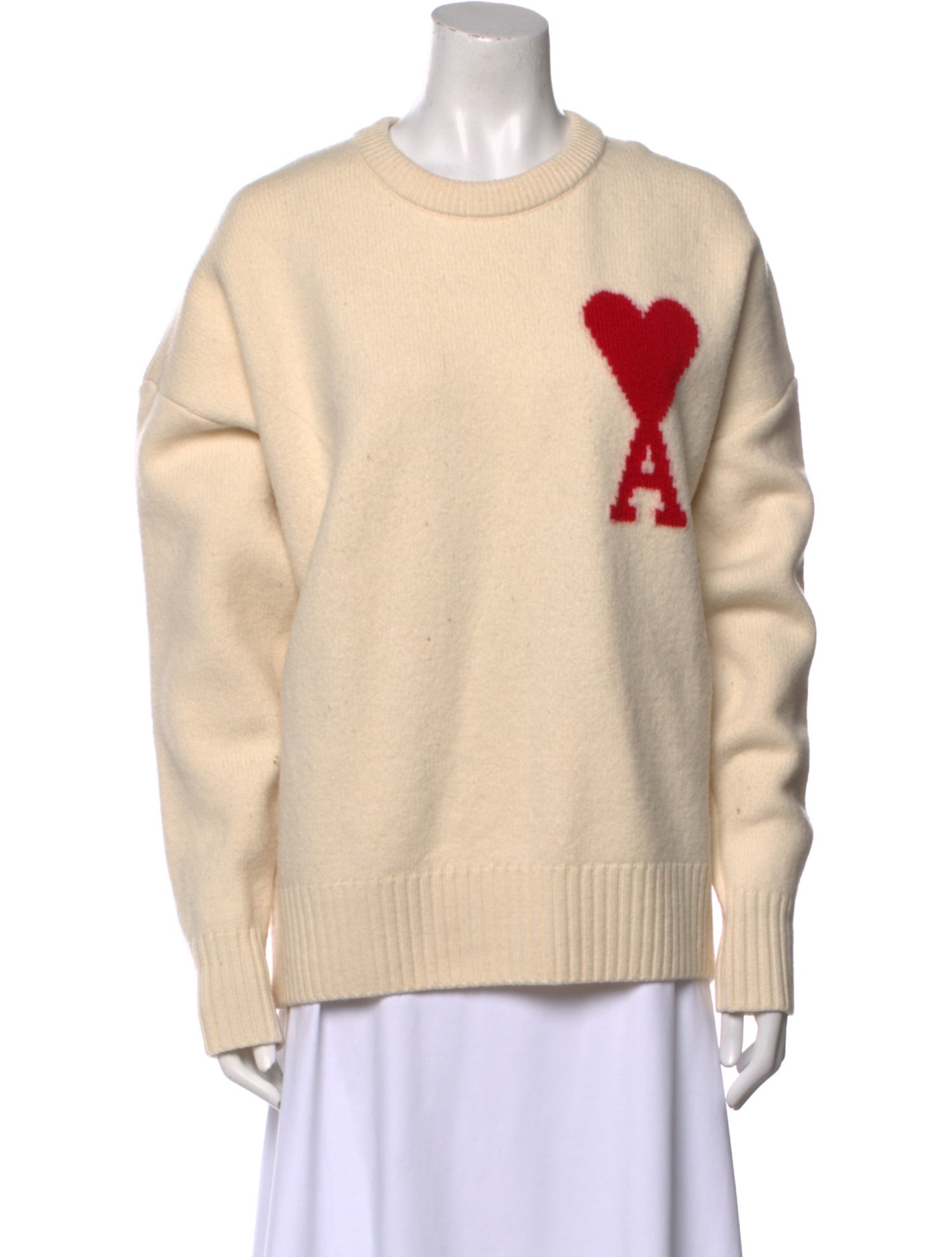 AMI Virgin Wool Graphic Print Sweater