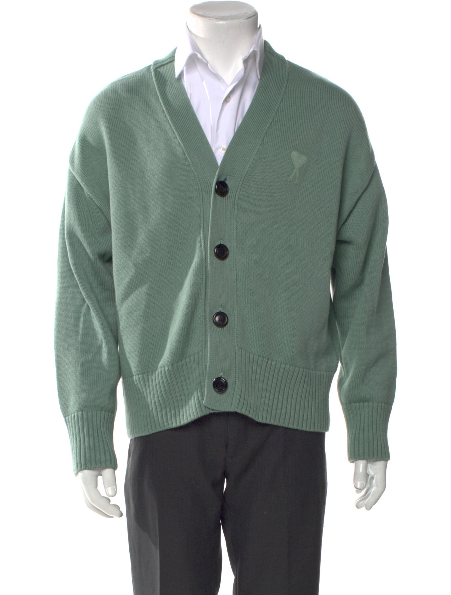 AMI V-Neck Long Sleeve Cardigan