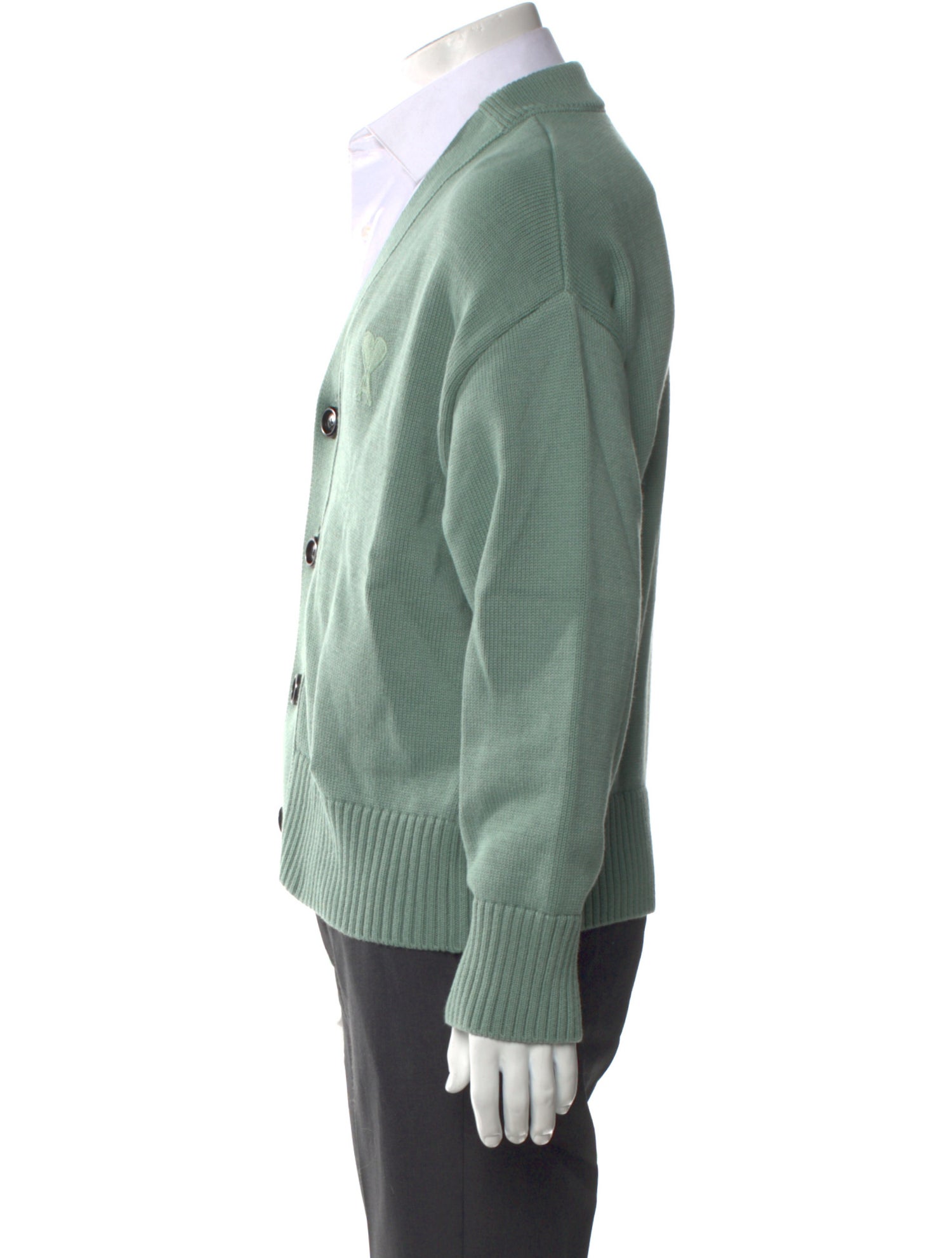 AMI V-Neck Long Sleeve Cardigan