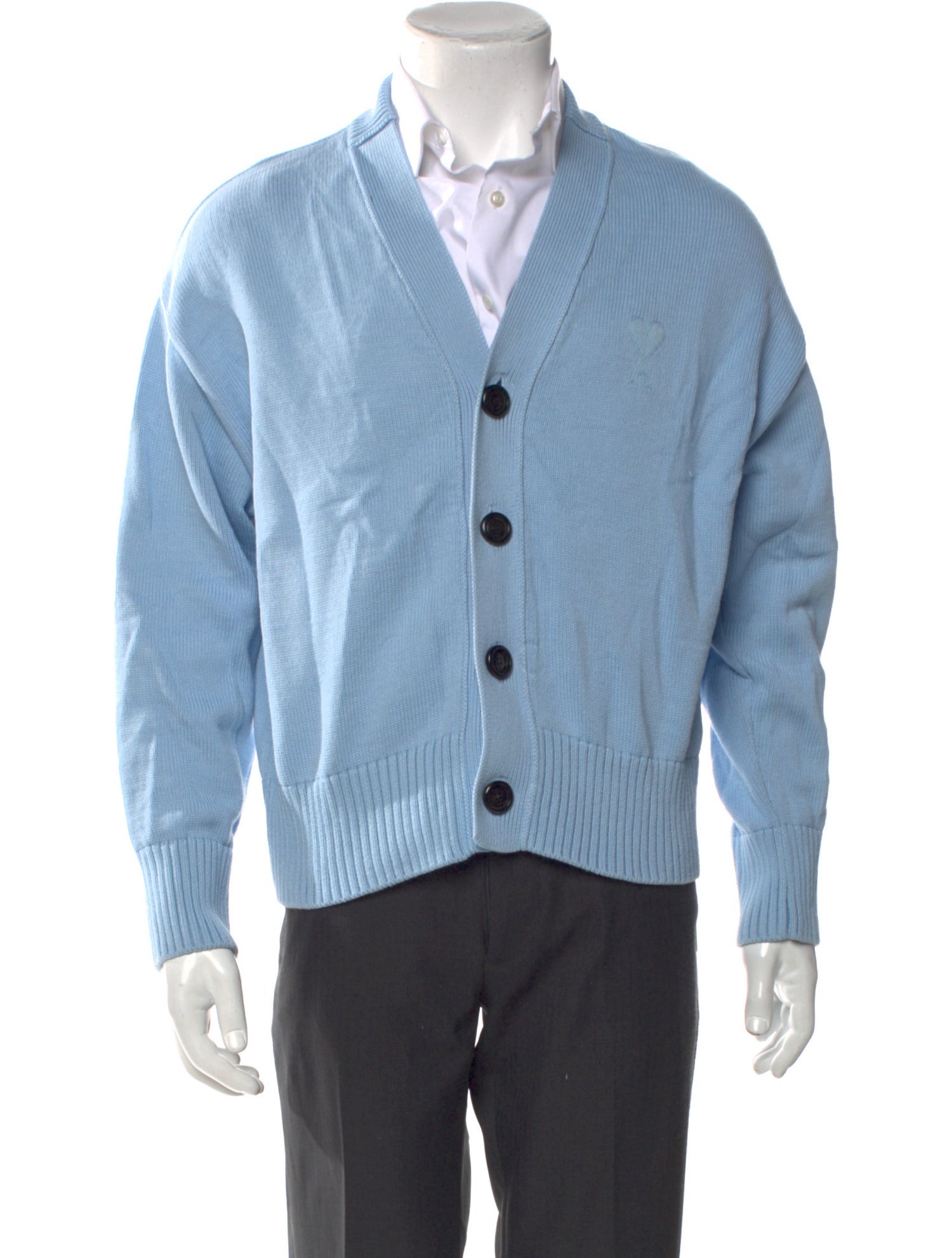 AMI V-Neck Long Sleeve Cardigan