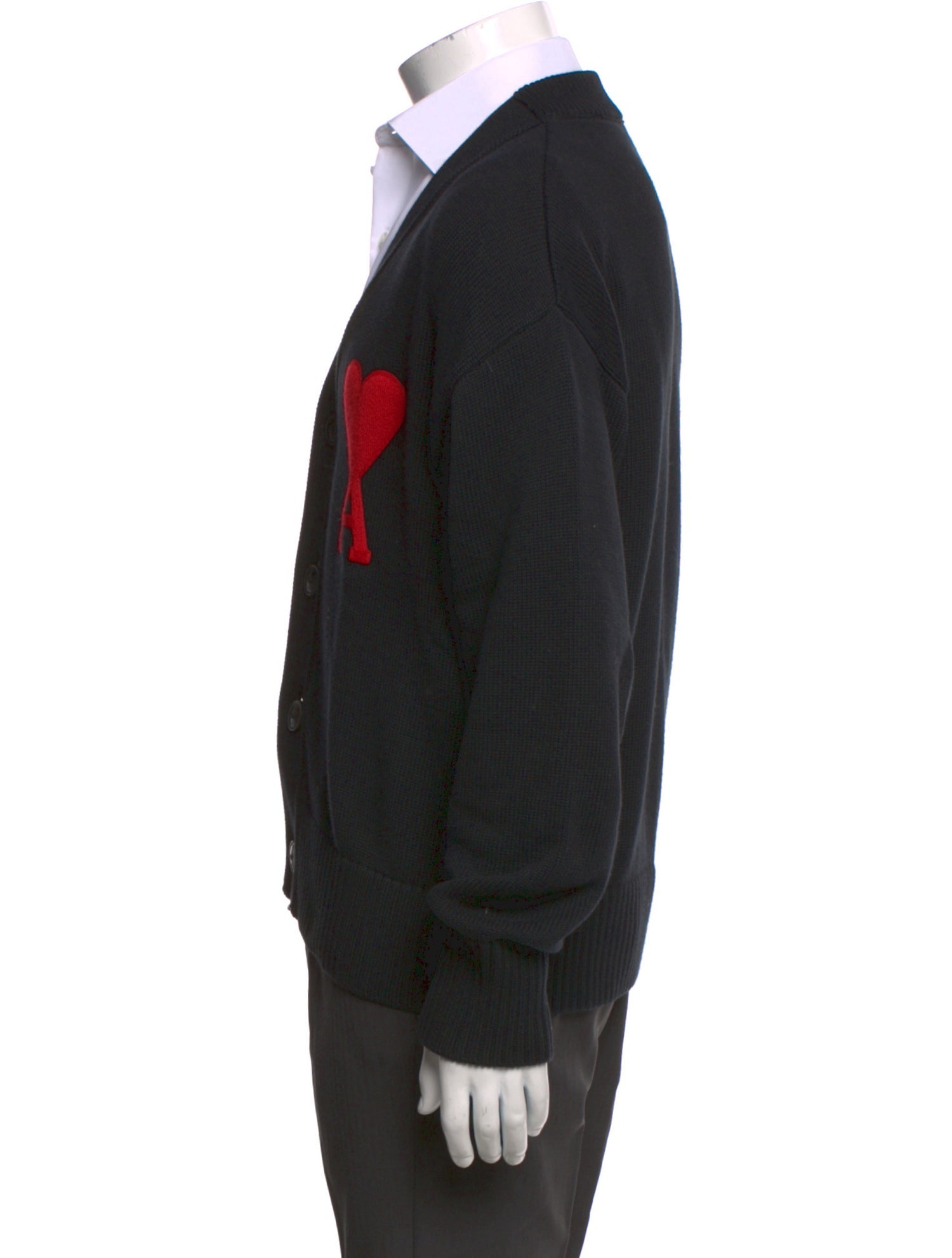 AMI Graphic Print V-Neck Cardigan