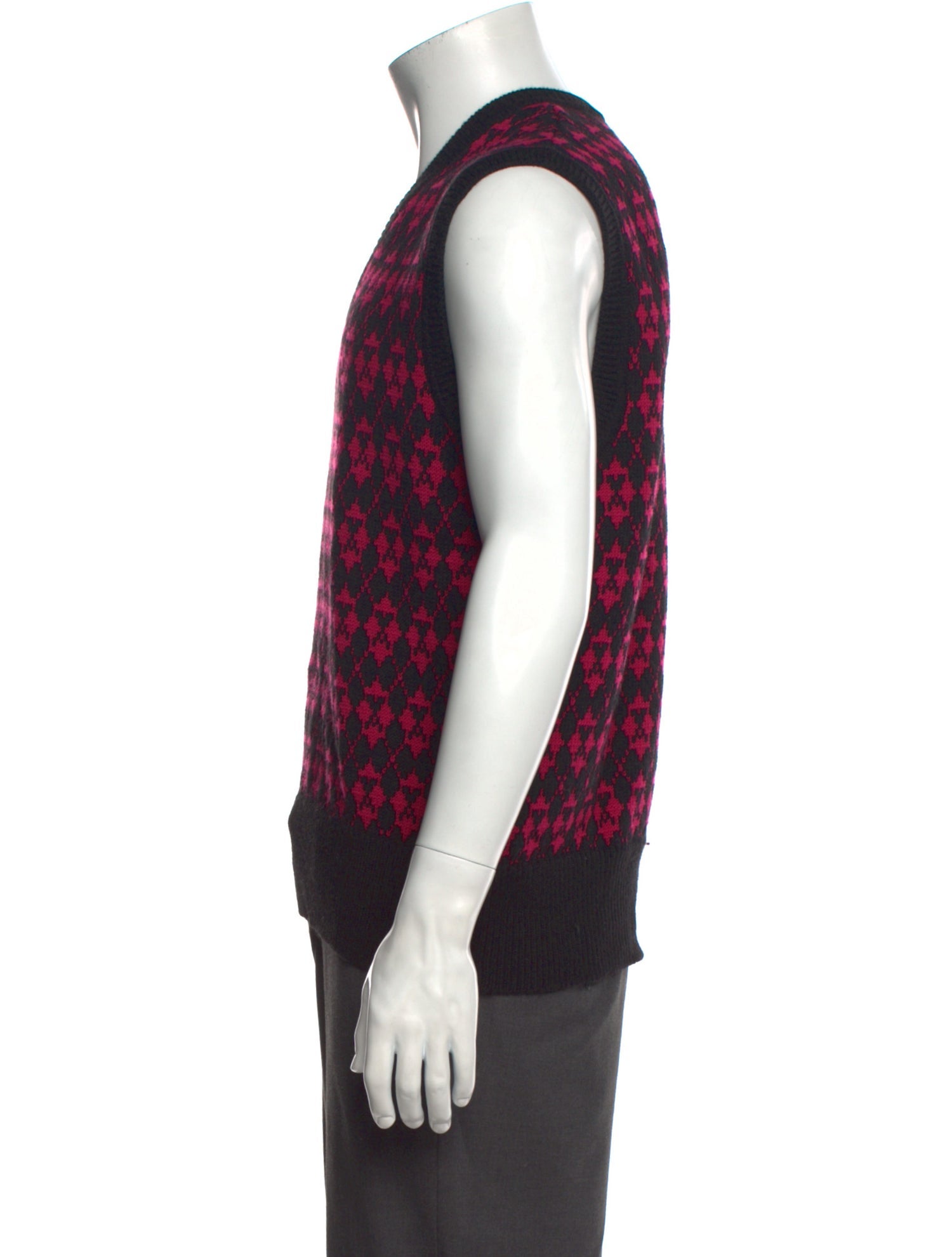 AMI Printed V-Neck Sweater Vest