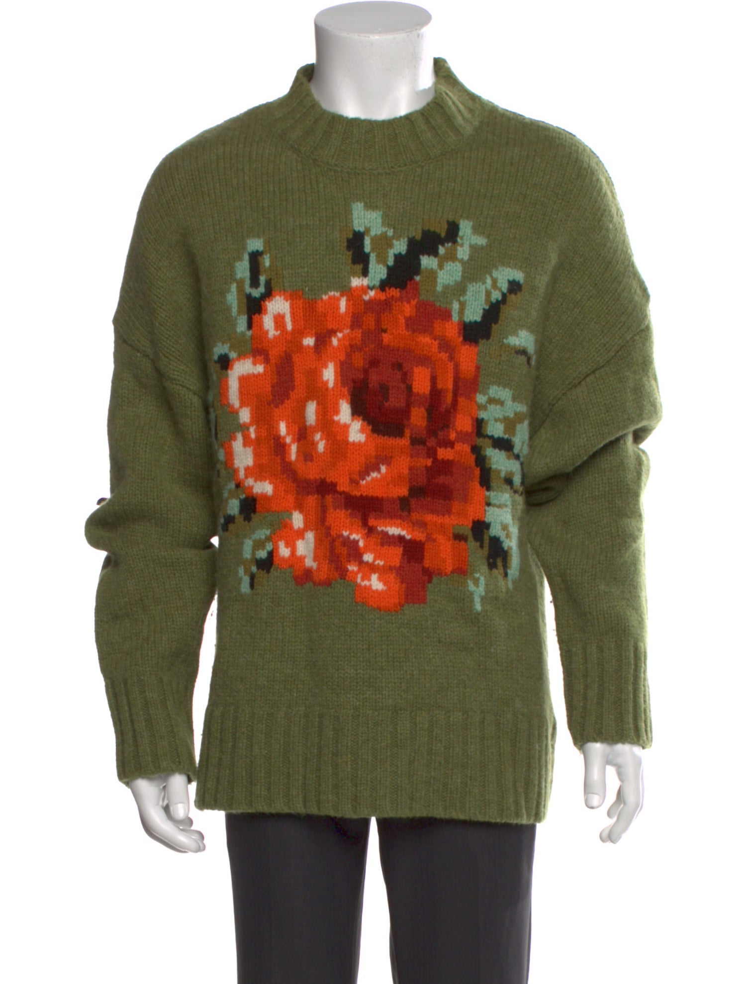 AMI Wool Graphic Print Pullover