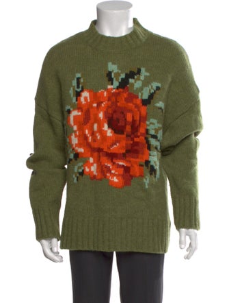 AMI Wool Graphic Print Pullover