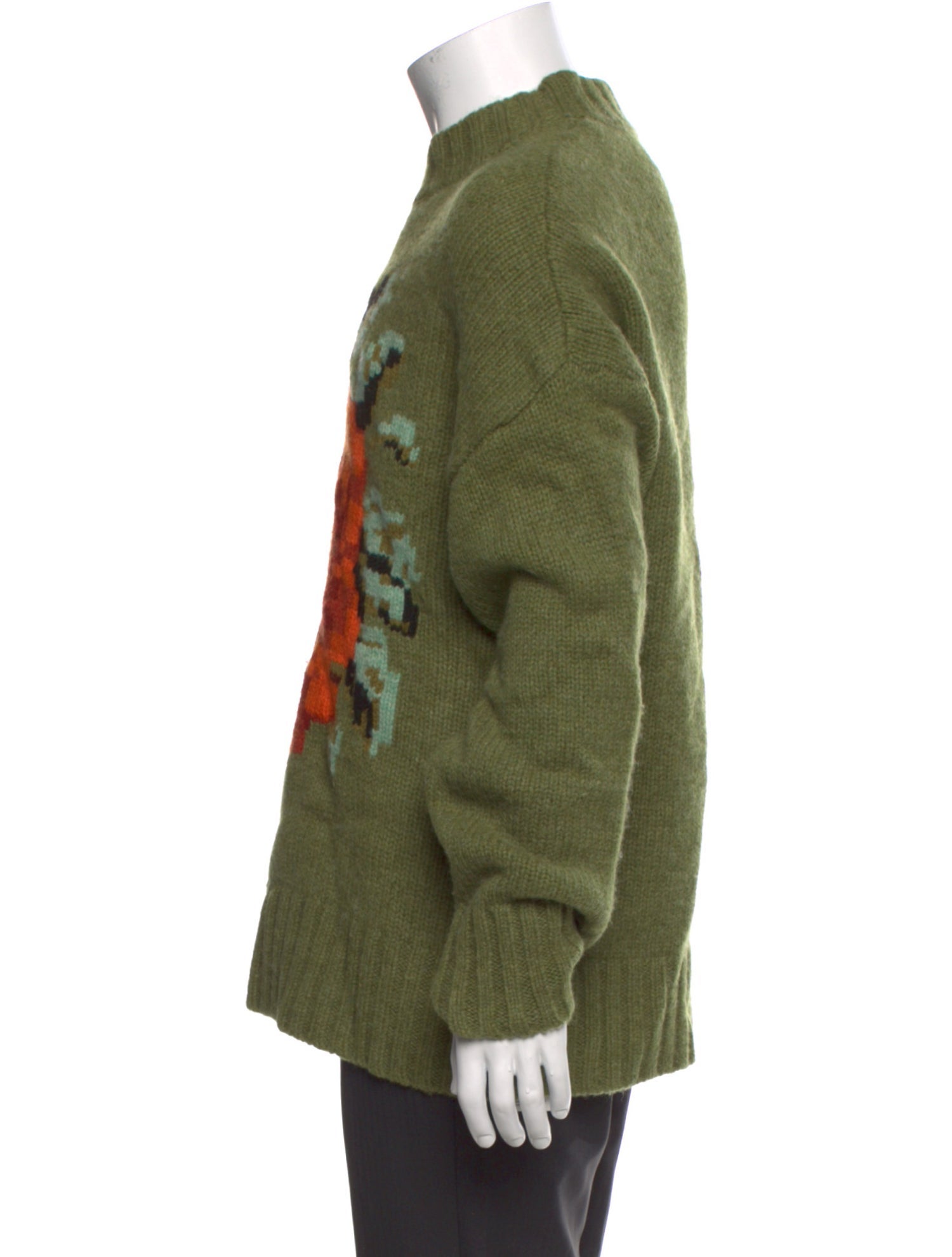 AMI Wool Graphic Print Pullover