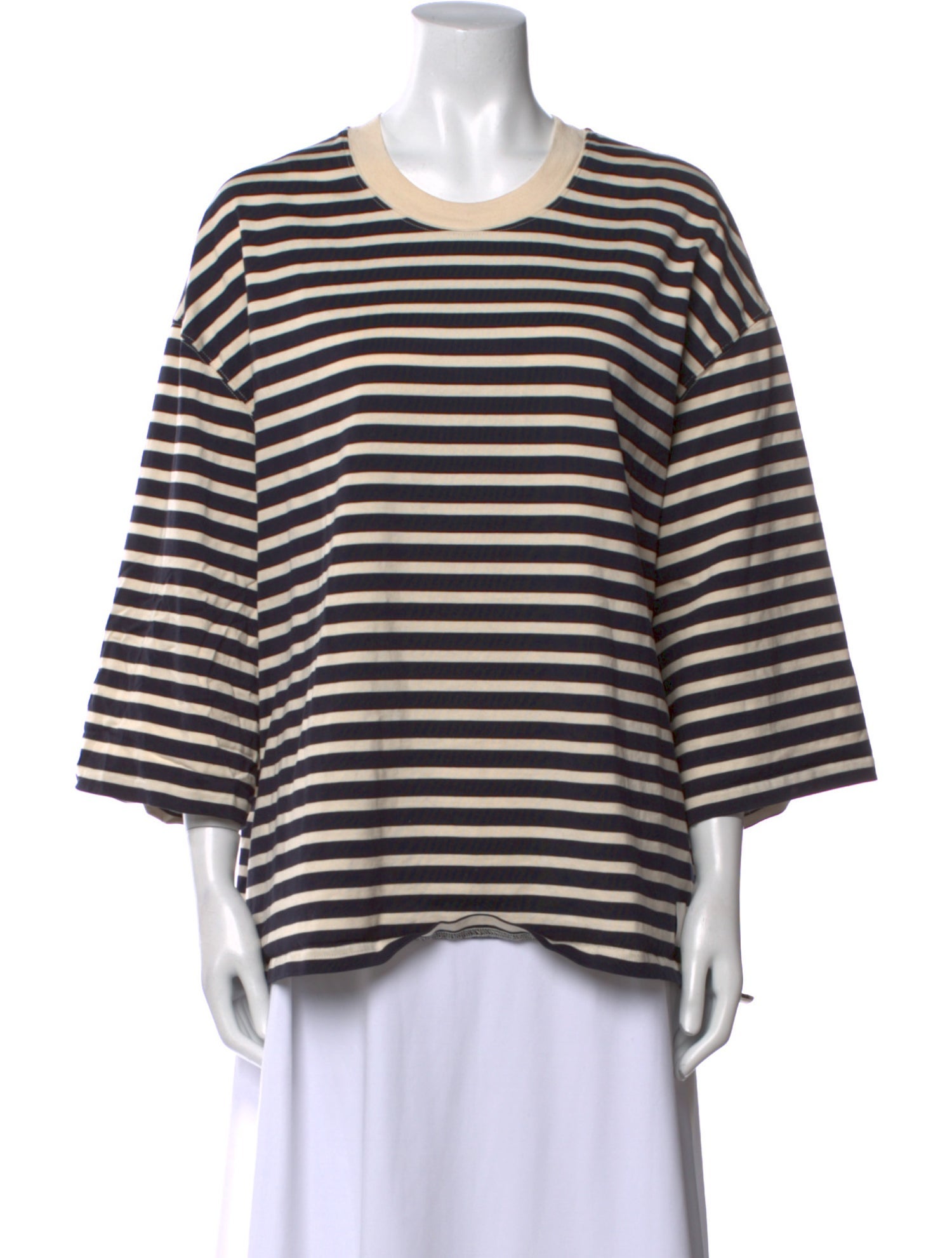 AMI Striped Scoop Neck T-Shirt