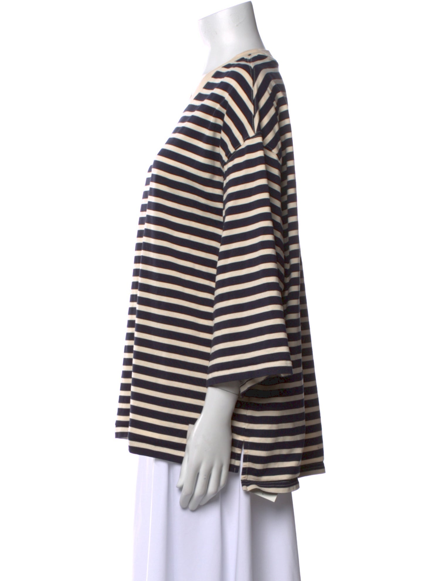 AMI Striped Scoop Neck T-Shirt