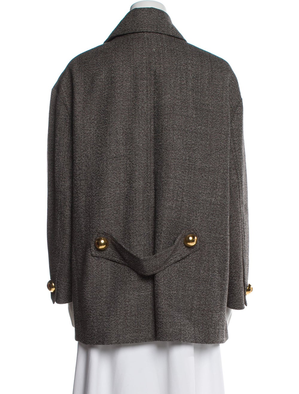 AMI Jacket Brown Tweed Pattern Pointed Collar Sli… - image 2