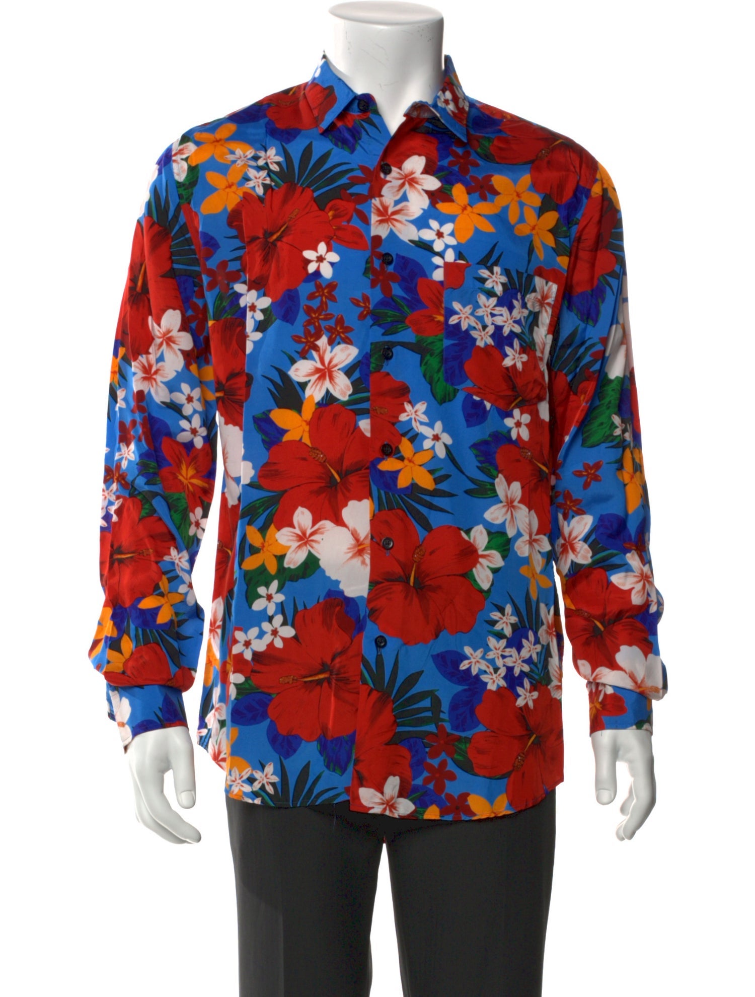 AMI Floral Print Long Sleeve Shirt