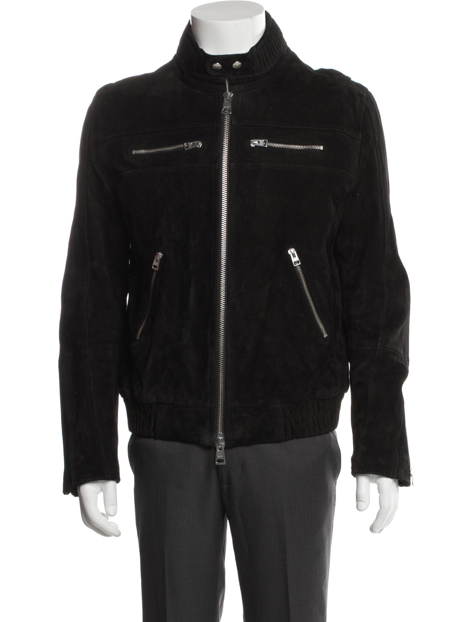 AMI Goat Leather Moto Jacket