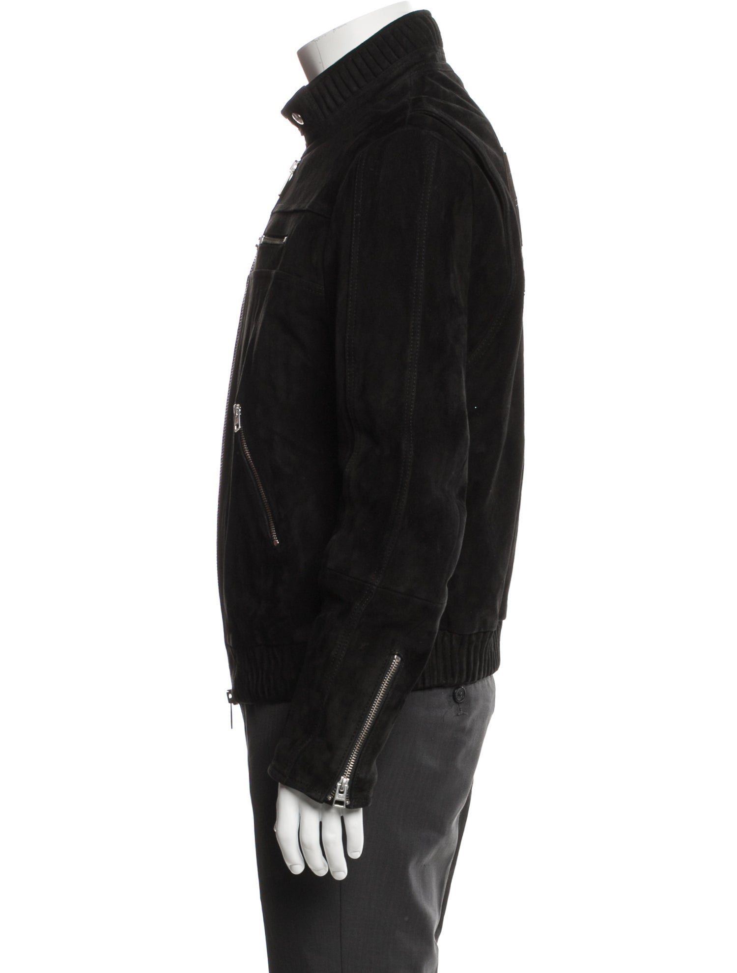 AMI Goat Leather Moto Jacket