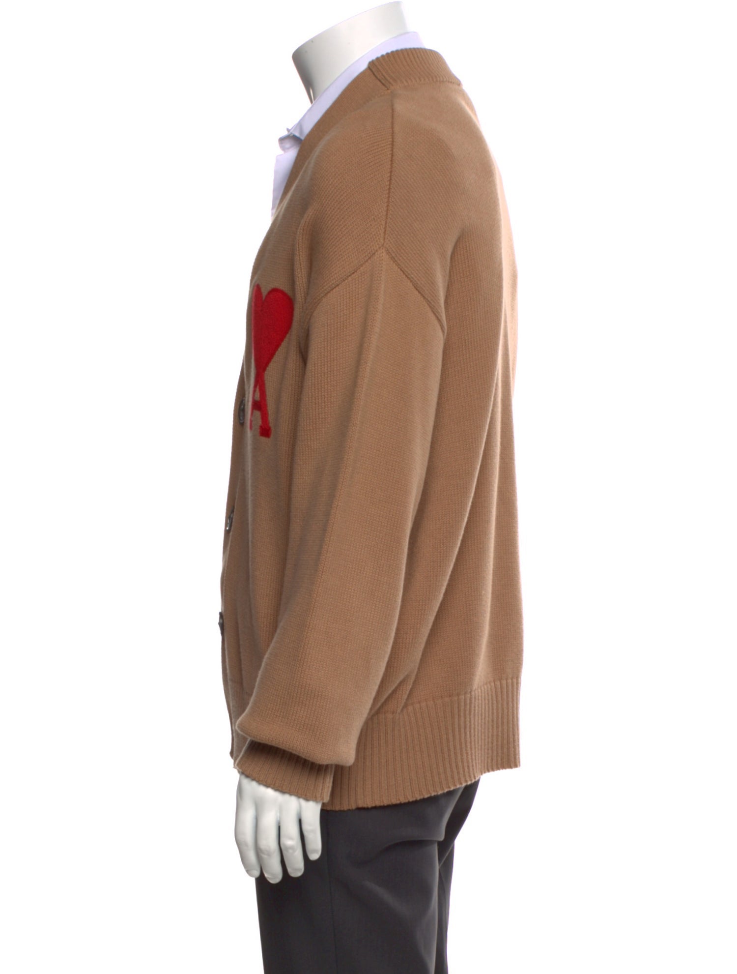 AMI Graphic Print V-Neck Cardigan