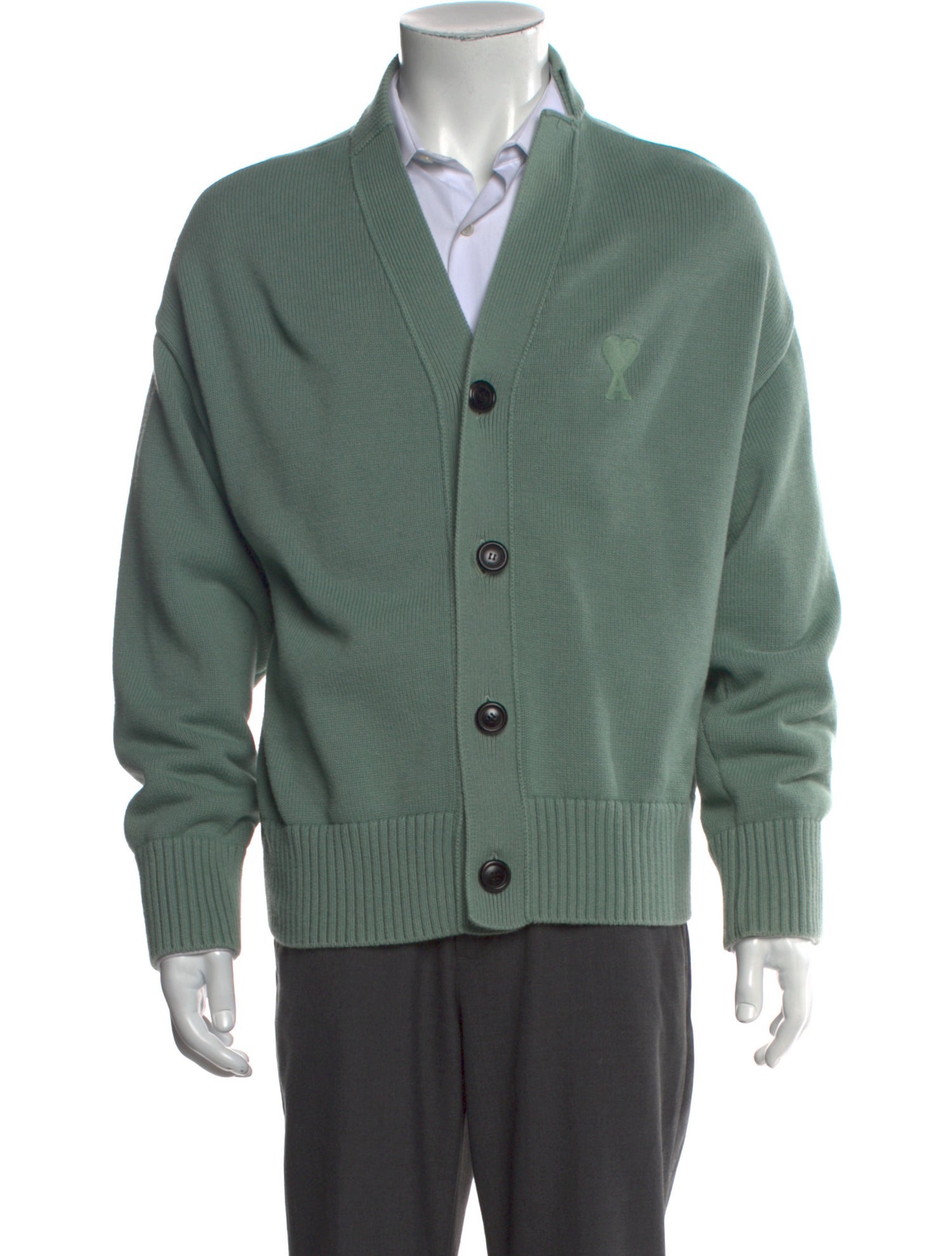 AMI V-Neck Long Sleeve Cardigan