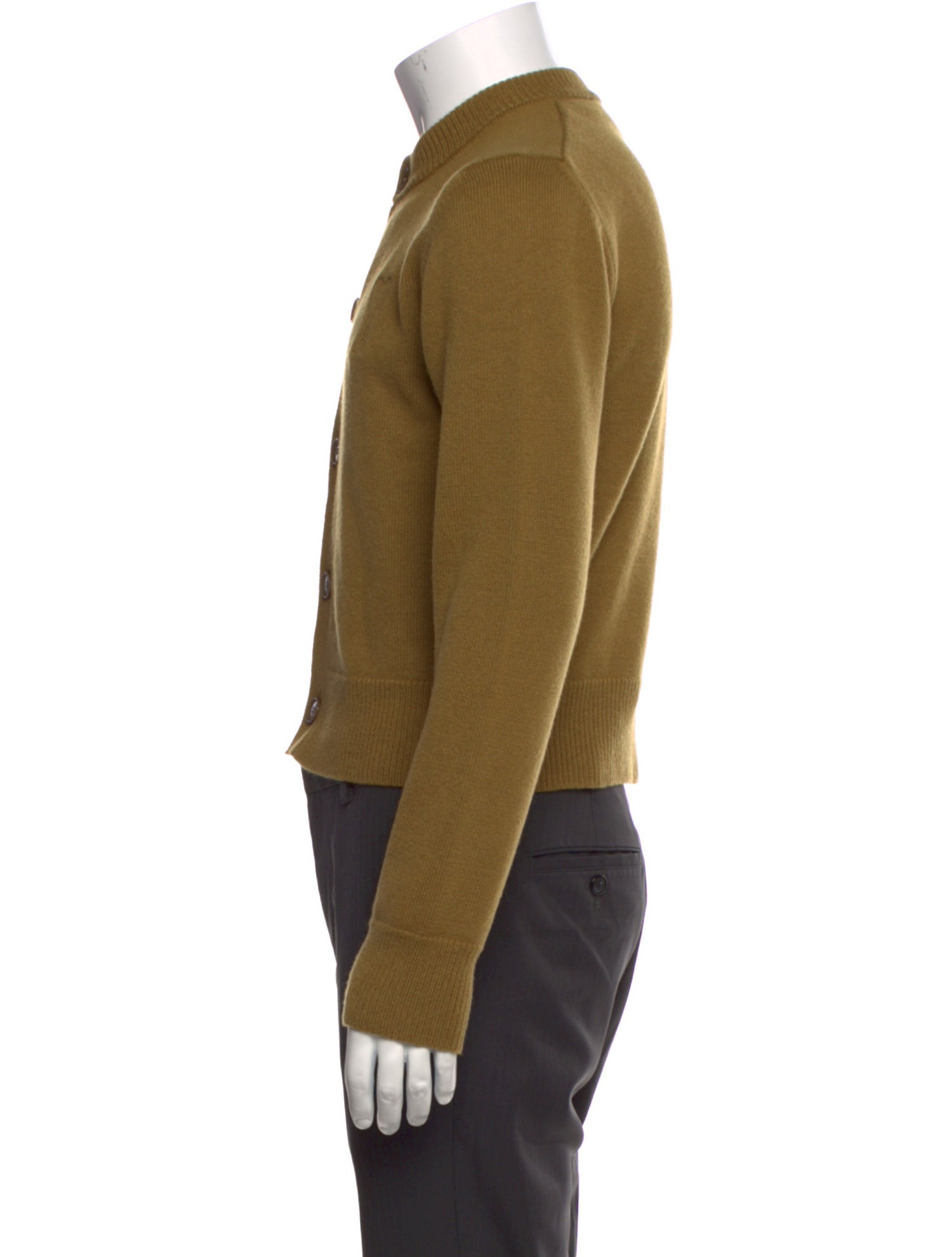 AMI Merino Wool Mock Neck Cardigan