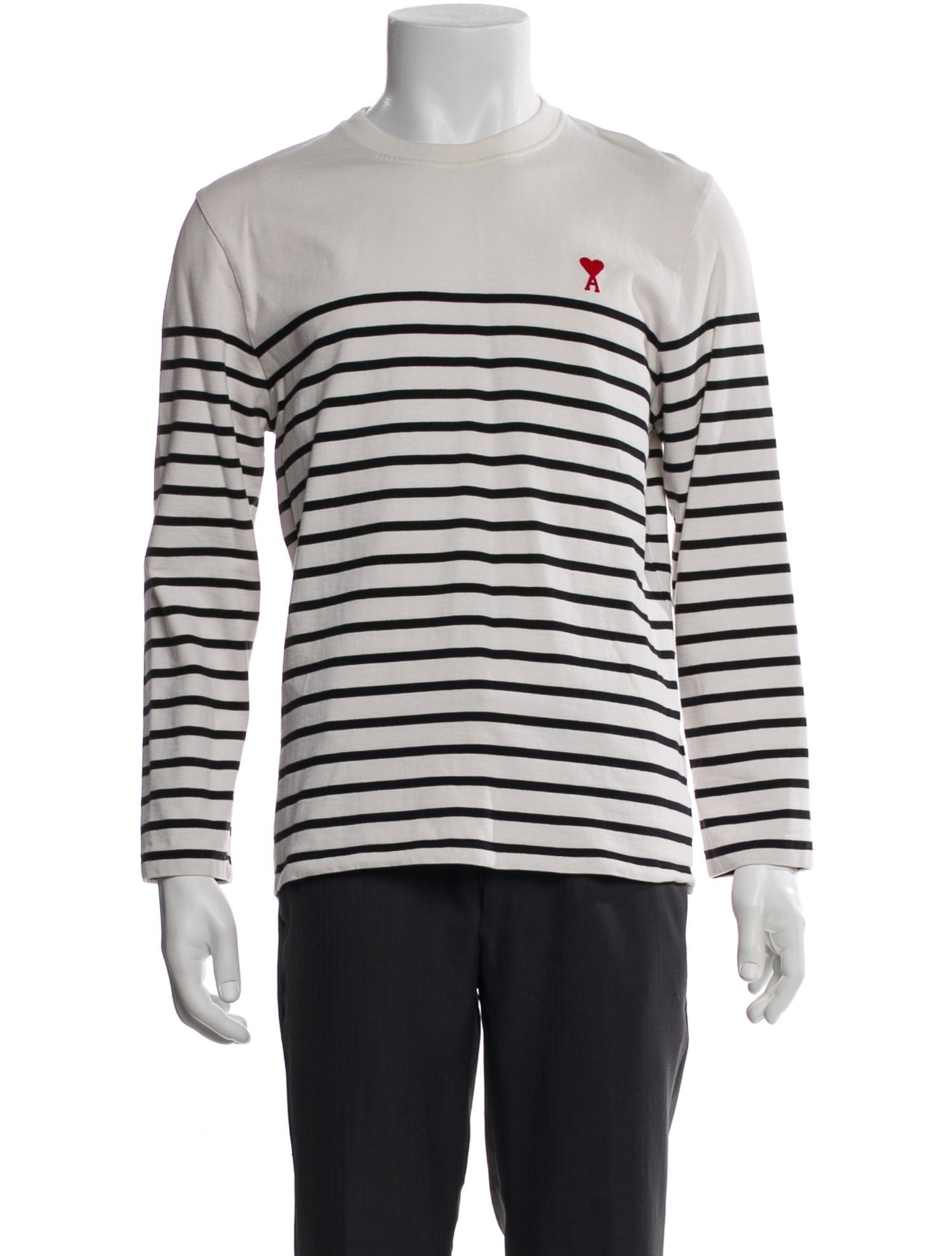 AMI Striped Crew Neck T-Shirt