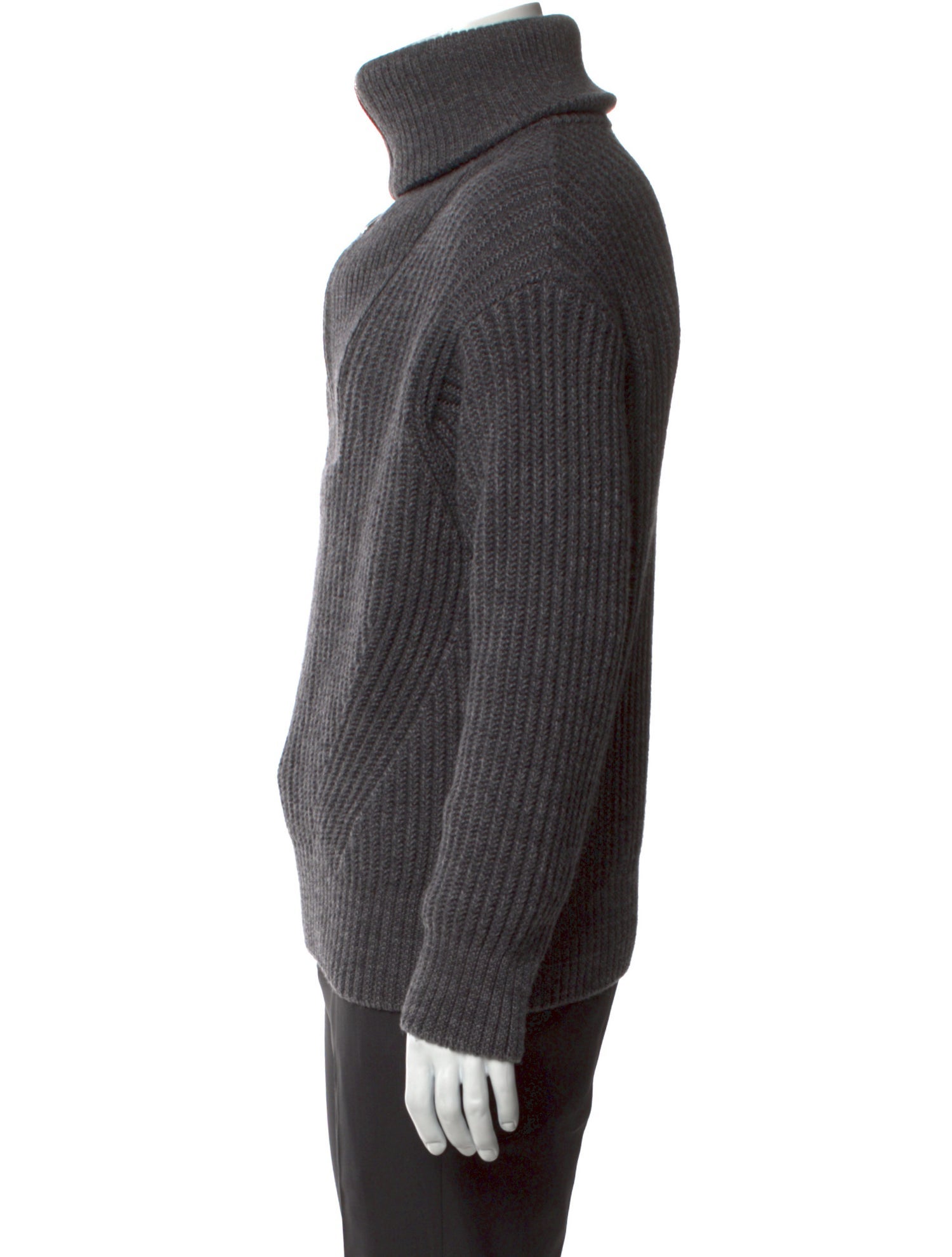 AMI Virgin Wool Turtleneck Polo Sweater