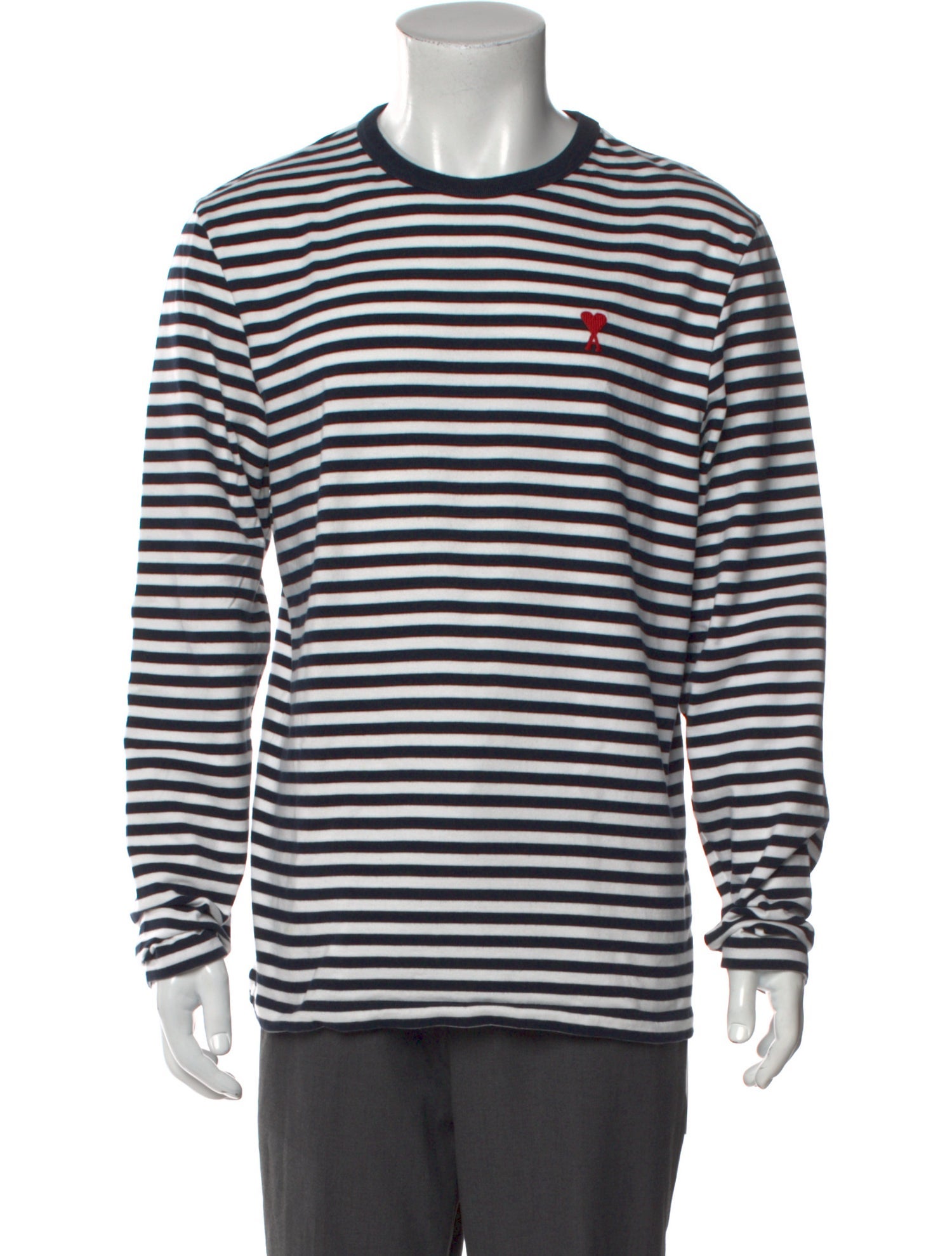 AMI Striped Crew Neck T-Shirt