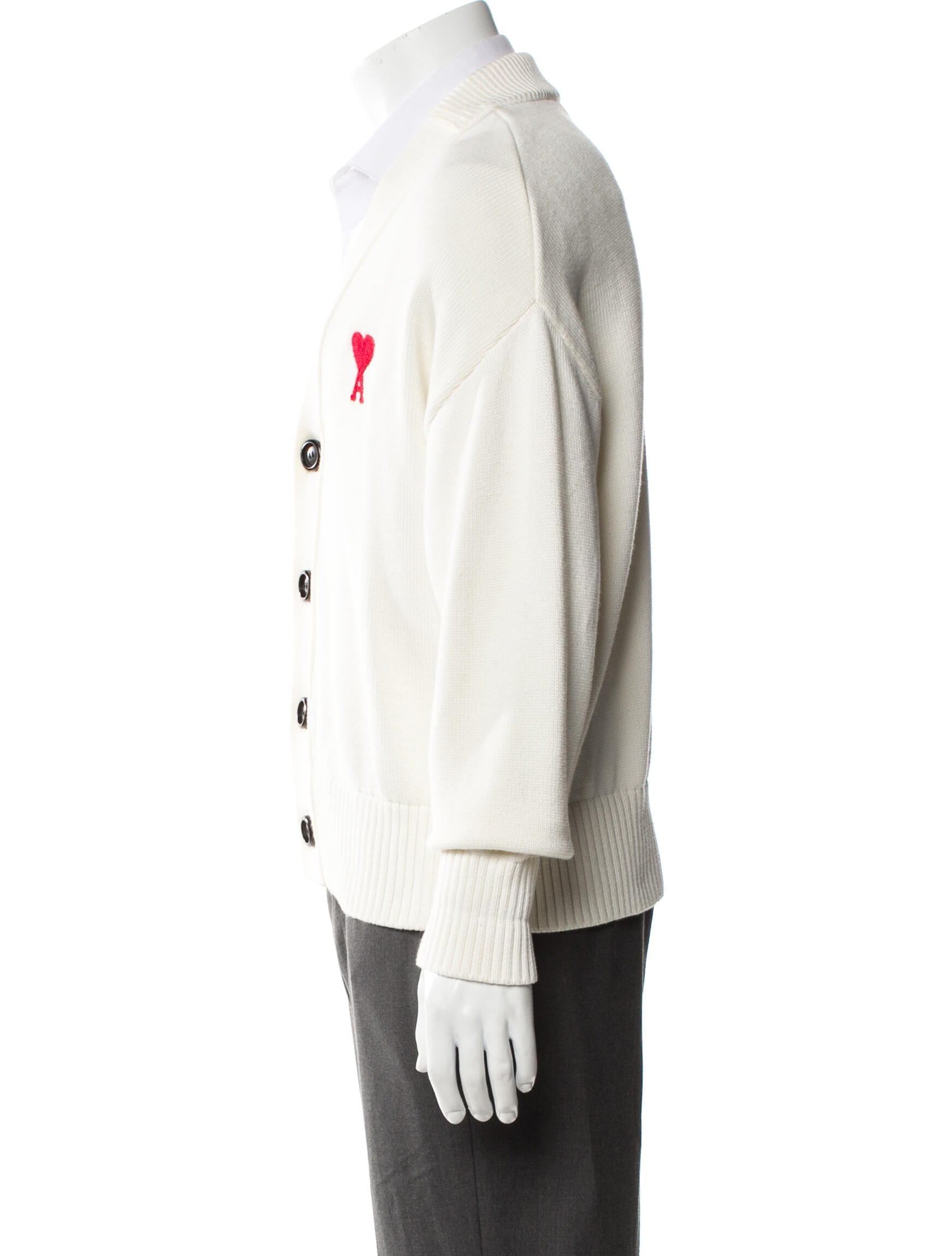 AMI V-Neck Long Sleeve Cardigan