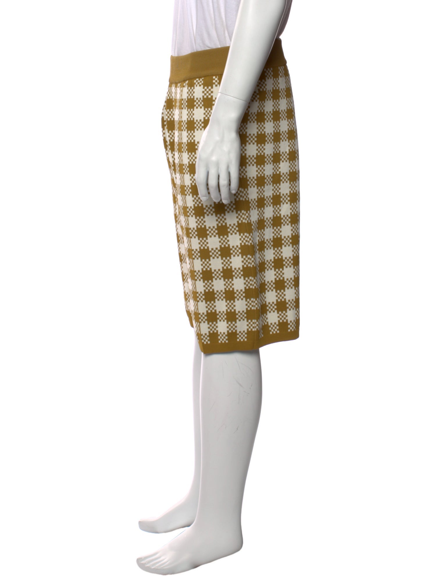 AMI Plaid Print Flat Front Shorts