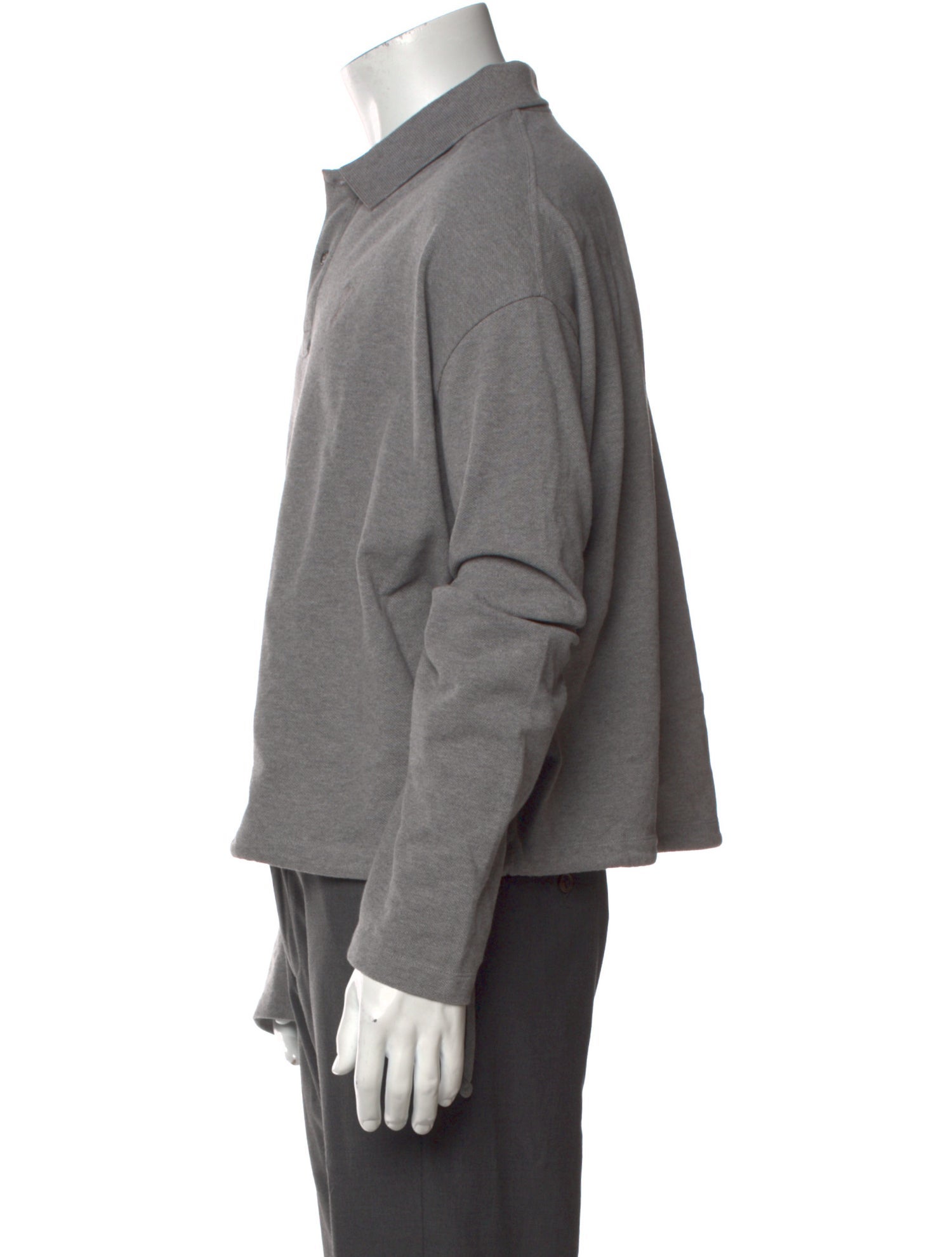 AMI Collar Long Sleeve Polo Shirt