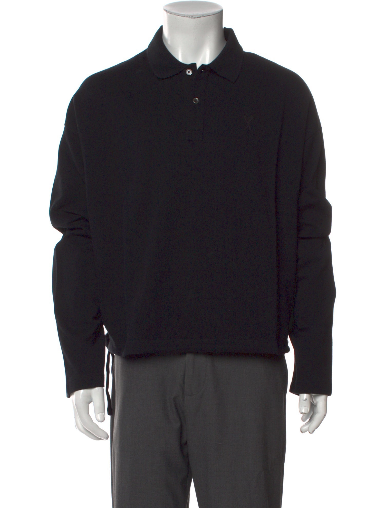 AMI Collar Long Sleeve Polo Shirt w/ Tags