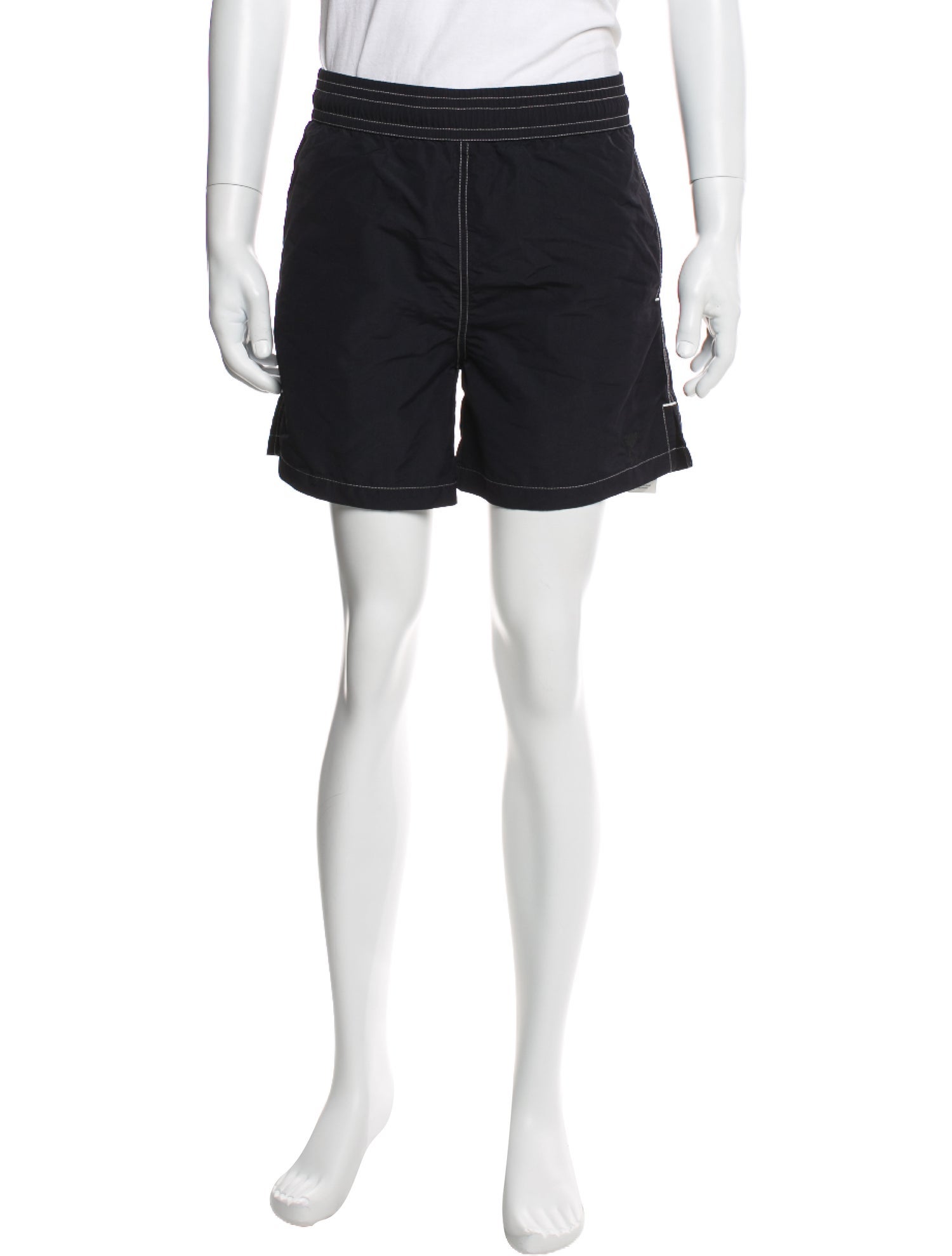 AMI Embroidered Accent Swim Trunks