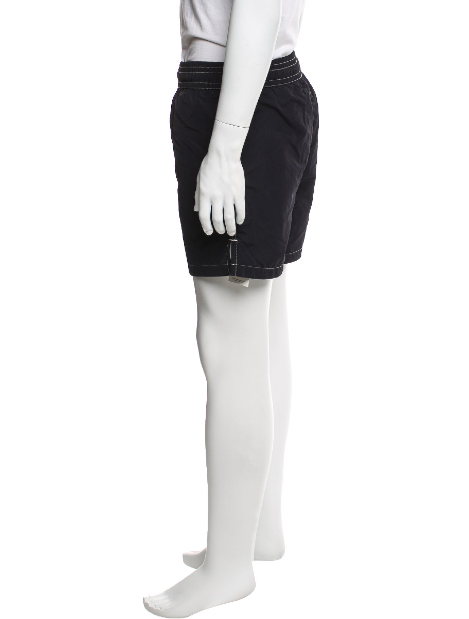 AMI Embroidered Accent Swim Trunks