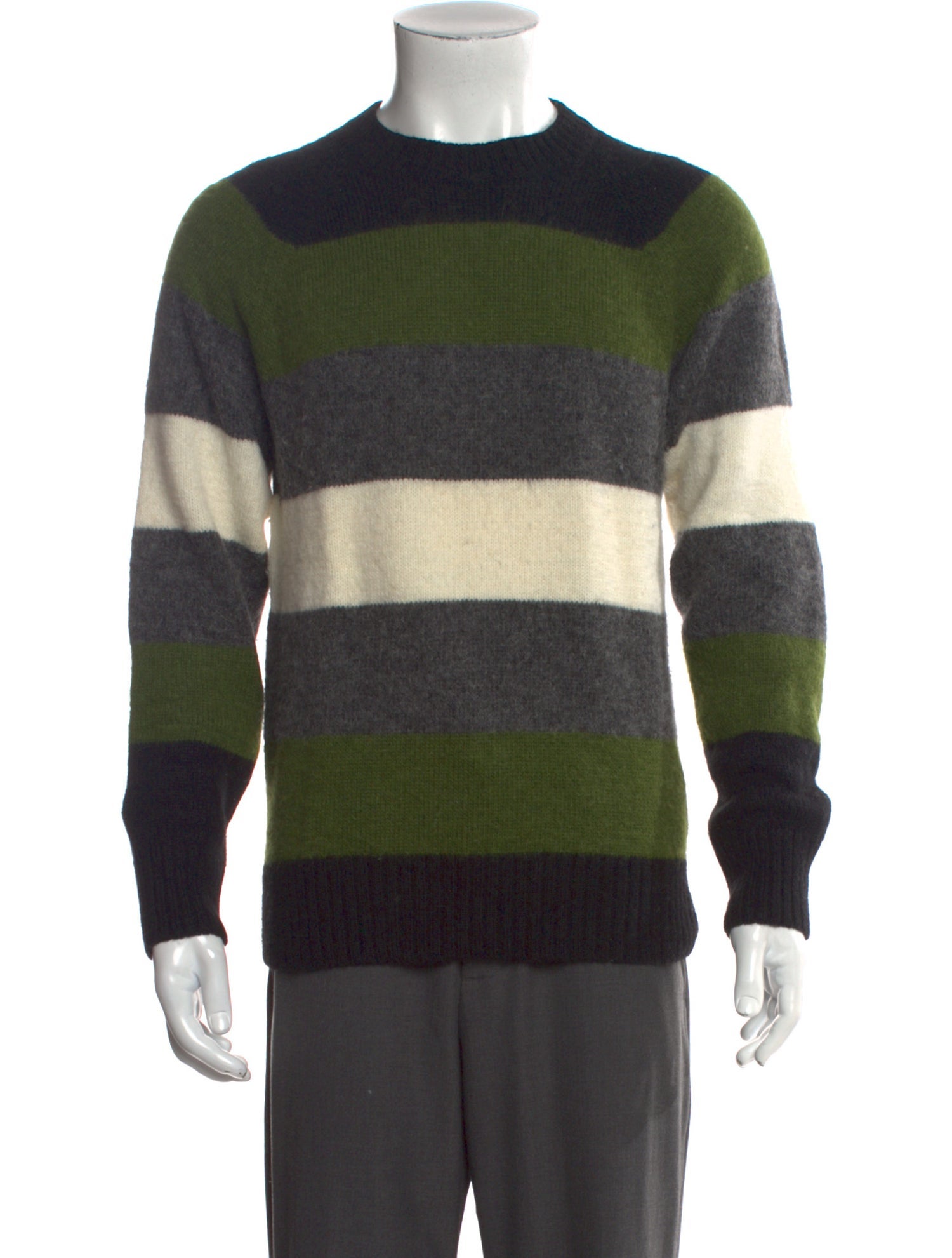 AMI Striped Crew Neck Pullover