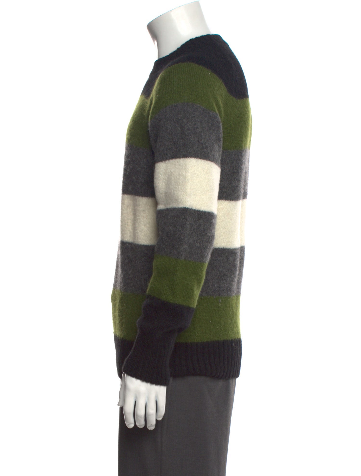 AMI Striped Crew Neck Pullover