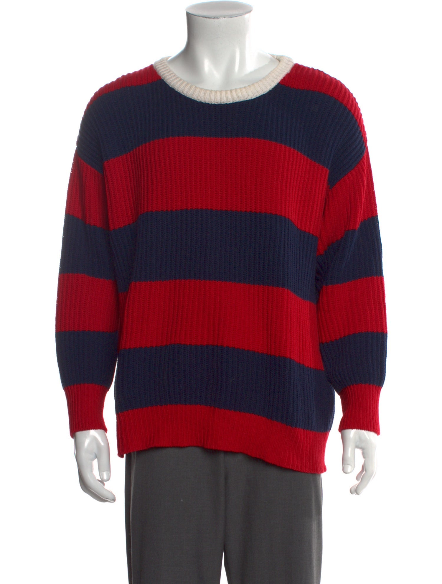 AMI Striped Crew Neck Pullover